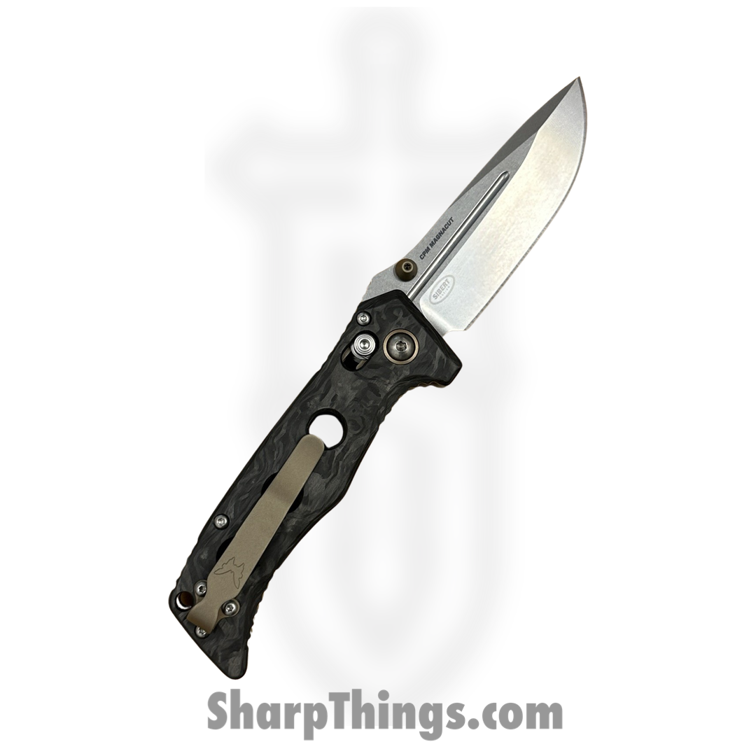 Benchmade - 273-03 - Mini Adamas - Folding Knife - Stonewash Magnacut Drop Point - Marbled Carbon Fiber - Black - Image 2