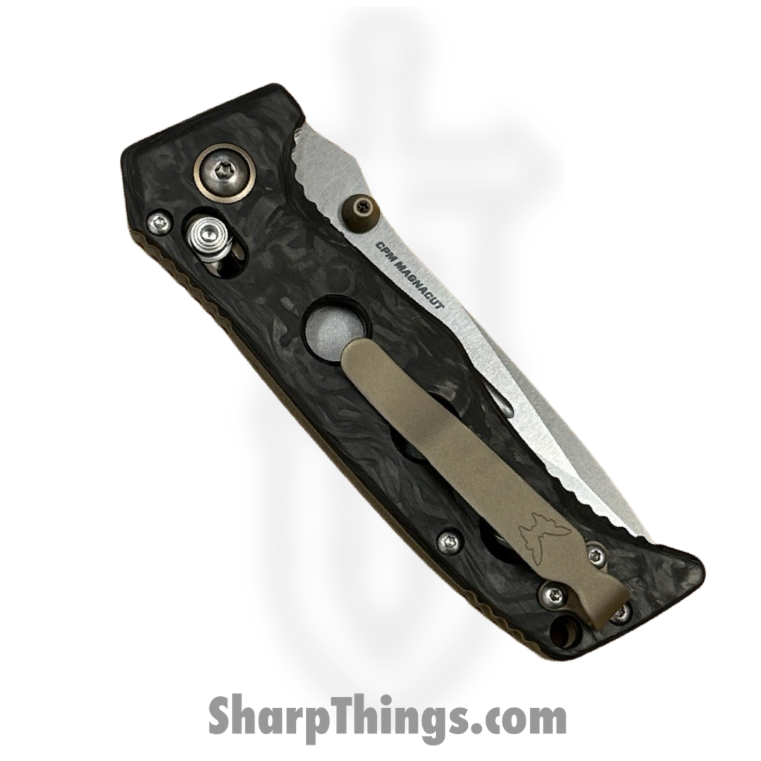 Benchmade - 273-03 - Mini Adamas - Folding Knife - Stonewash Magnacut Drop Point - Marbled Carbon Fiber - Black - Image 4