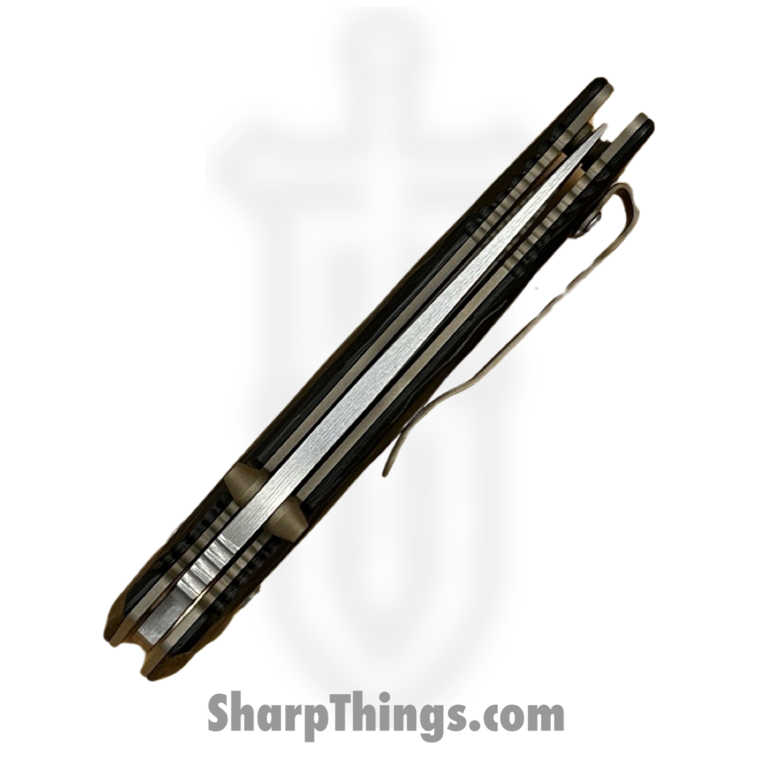 Benchmade - 273-03 - Mini Adamas - Folding Knife - Stonewash Magnacut Drop Point - Marbled Carbon Fiber - Black - Image 3