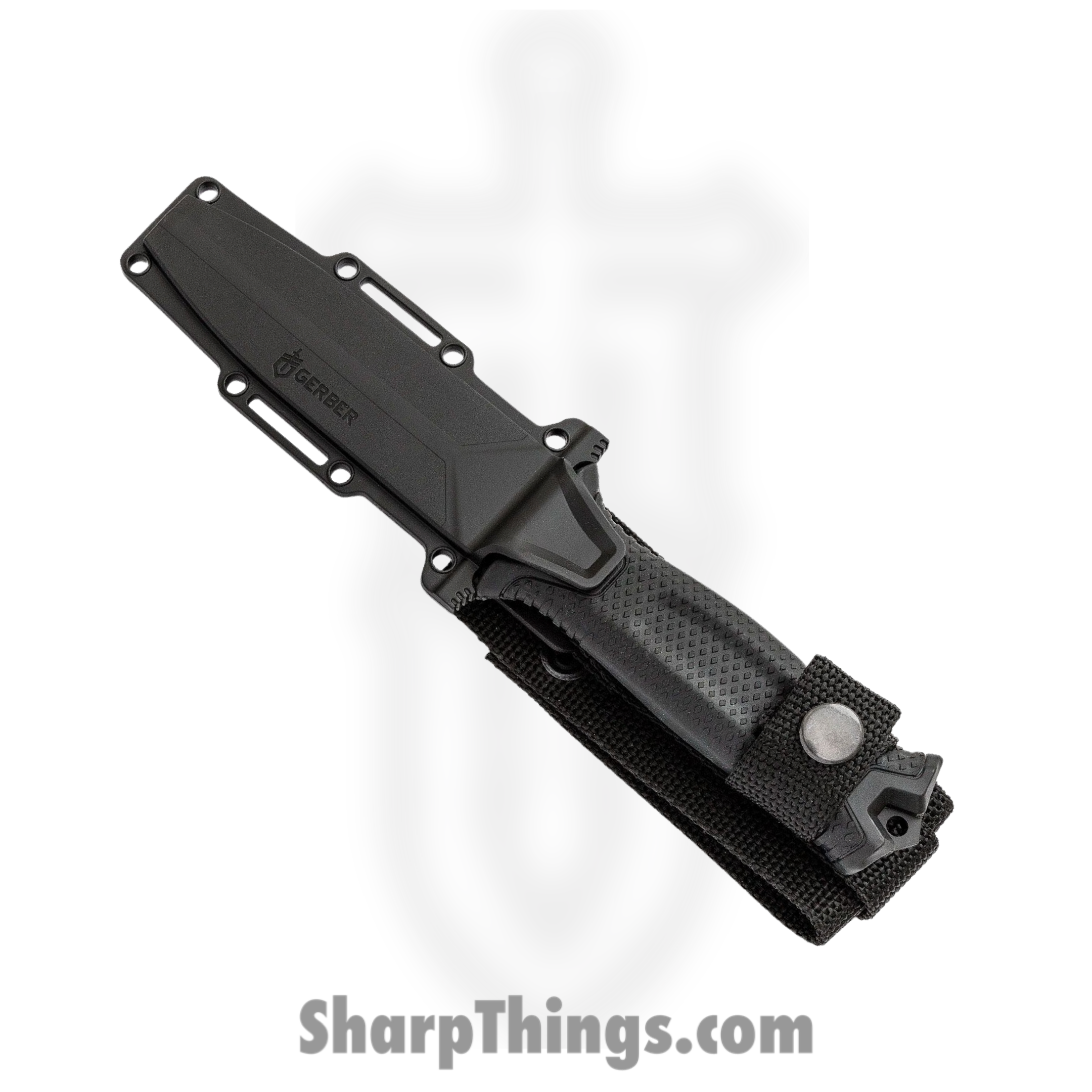 Gerber - 30-001038N - Strongarm - Fixed Blade Knife - 420HC Steel DLC Full Tang - GFN with Rubber Overmold - Black - Image 3
