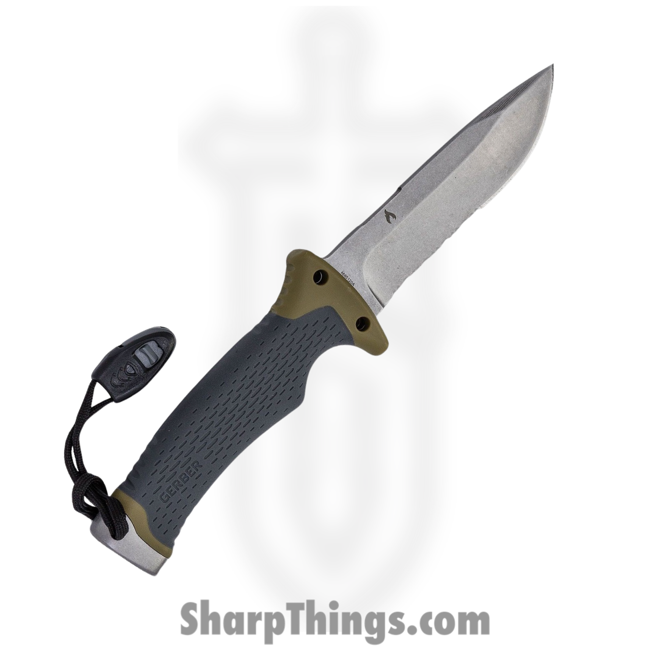 Gerber - 30-001829 - Ultimate - Fixed Blade Knife - 7Cr Stainless Steel Stonewash Drop Point - Rubber - Green - Image 2