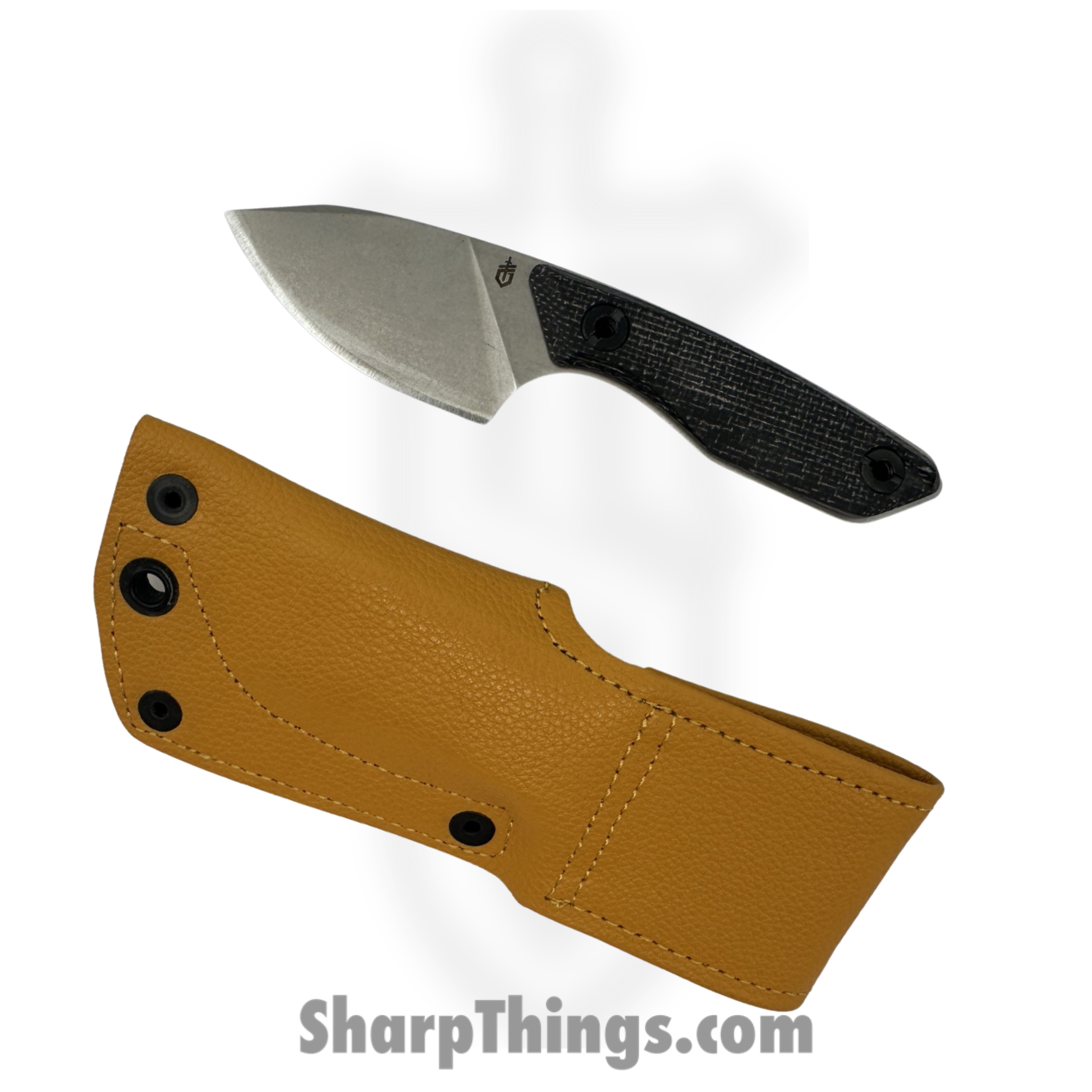 Gerber - 30-001905 - Stowe - Fixed Blade Knife - 440A Stonewash Drop Point - Micarta - Black - Image 2