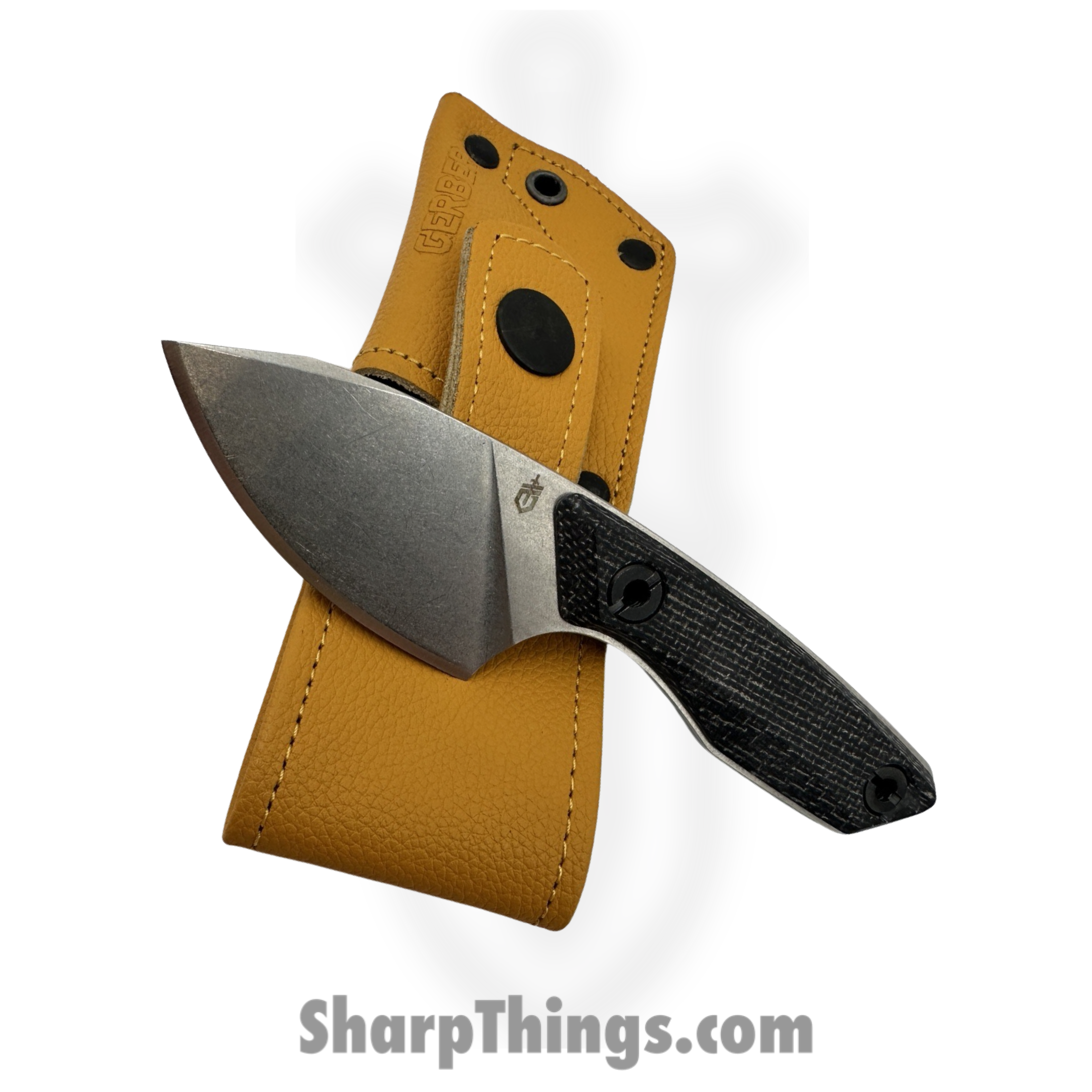 Gerber - 30-001905 - Stowe - Fixed Blade Knife - 440A Stonewash Drop Point - Micarta - Black - Image 3