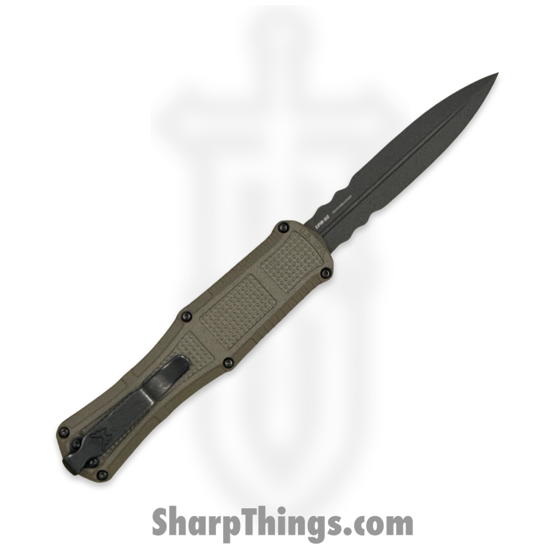 Benchmade - 3370SGY-1 - Claymore - OTF Auto - CPM-D2 Coated Dagger P/S - Grivory - Ranger Green - Image 2