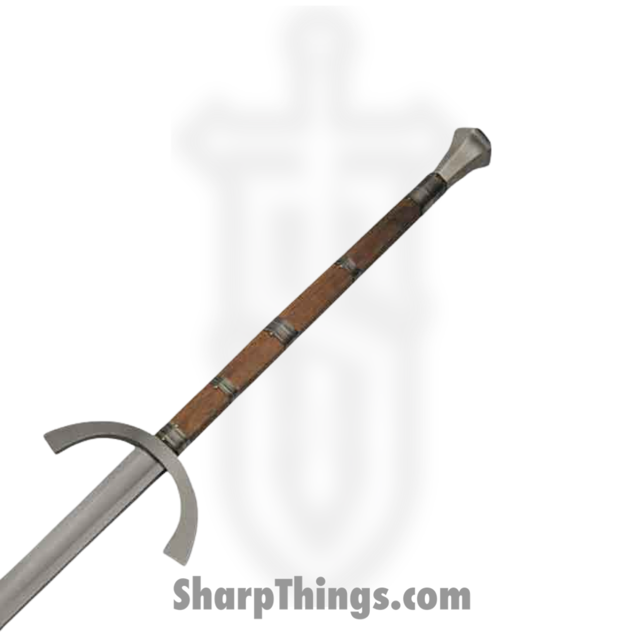 Battle Tested - BT2704 - Great Sword - Fixed Blade Knife - Carbon Steel Polished - Wire Wrapped Wood - Brown - Image 2