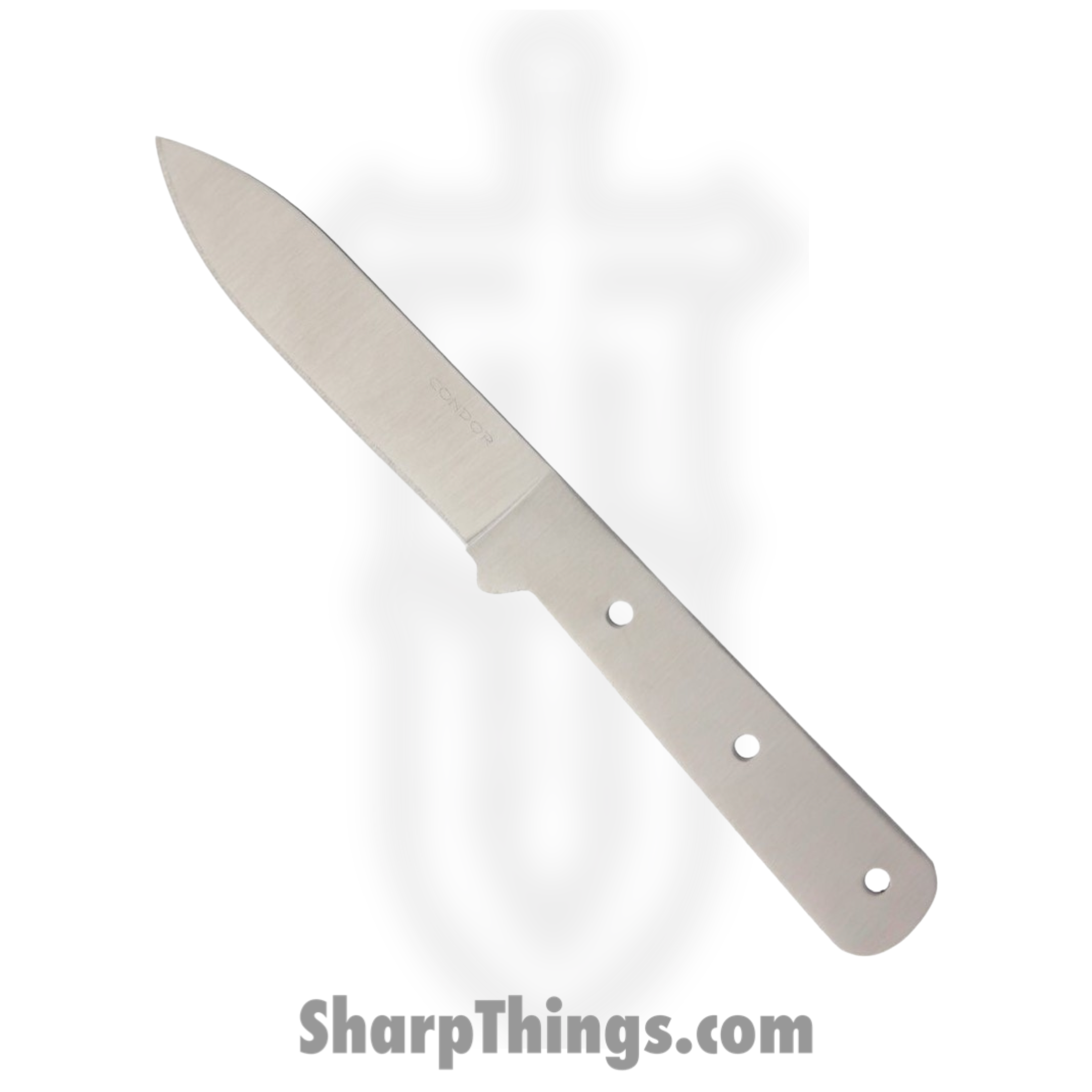 Condor Tool & Knife - CTKB24745HC - Kephart Blade Blank - Fixed Blade Knife - 1075HC Polished Full Tang - Carbon Steel - Silver