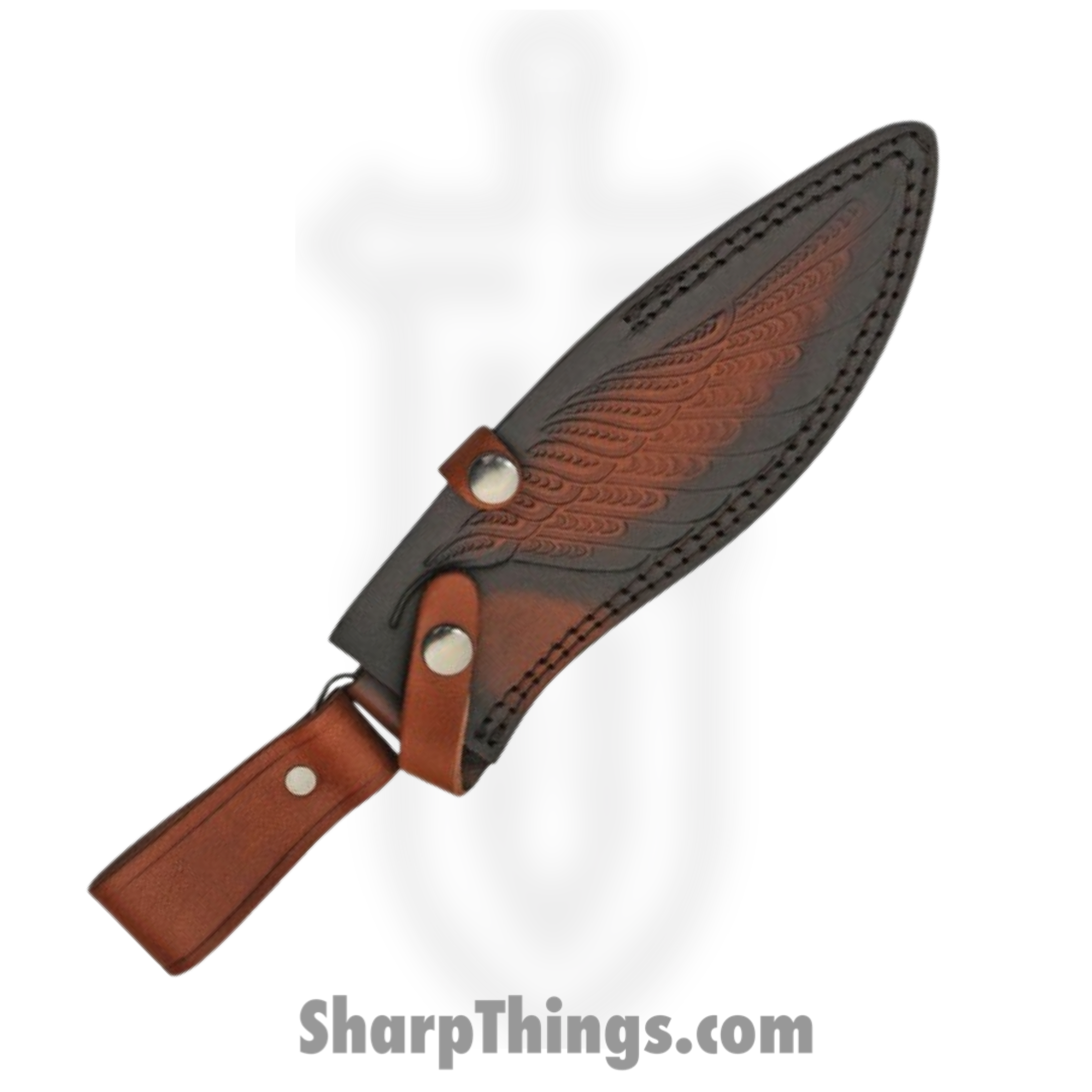 Damascus - DM1232 - Kukri Stacked Leather - Fixed Blade Knife - Damascus Kukri - Stacked Leather - Brown - Image 2