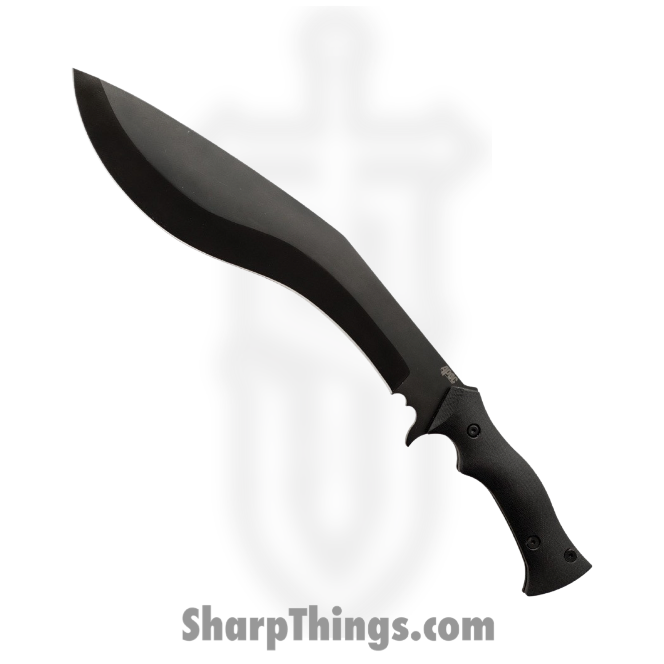 Dragon - DRK35540 - Apoc Kukri - Fixed Blade Knife - 9260 Steel Oxide Coated Kukri - G10 - Black
