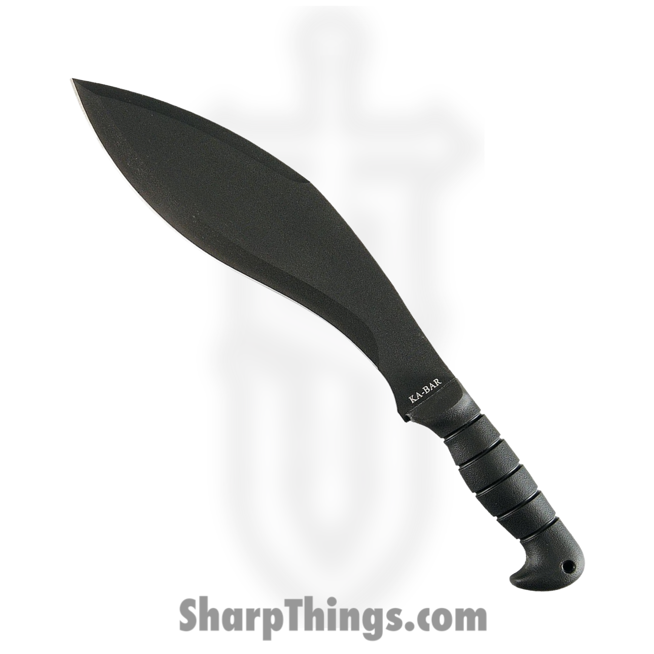 Ka-Bar - KA1249 - Machete Kukri - Fixed Blade Knife - Black Kukri - TPR - Black