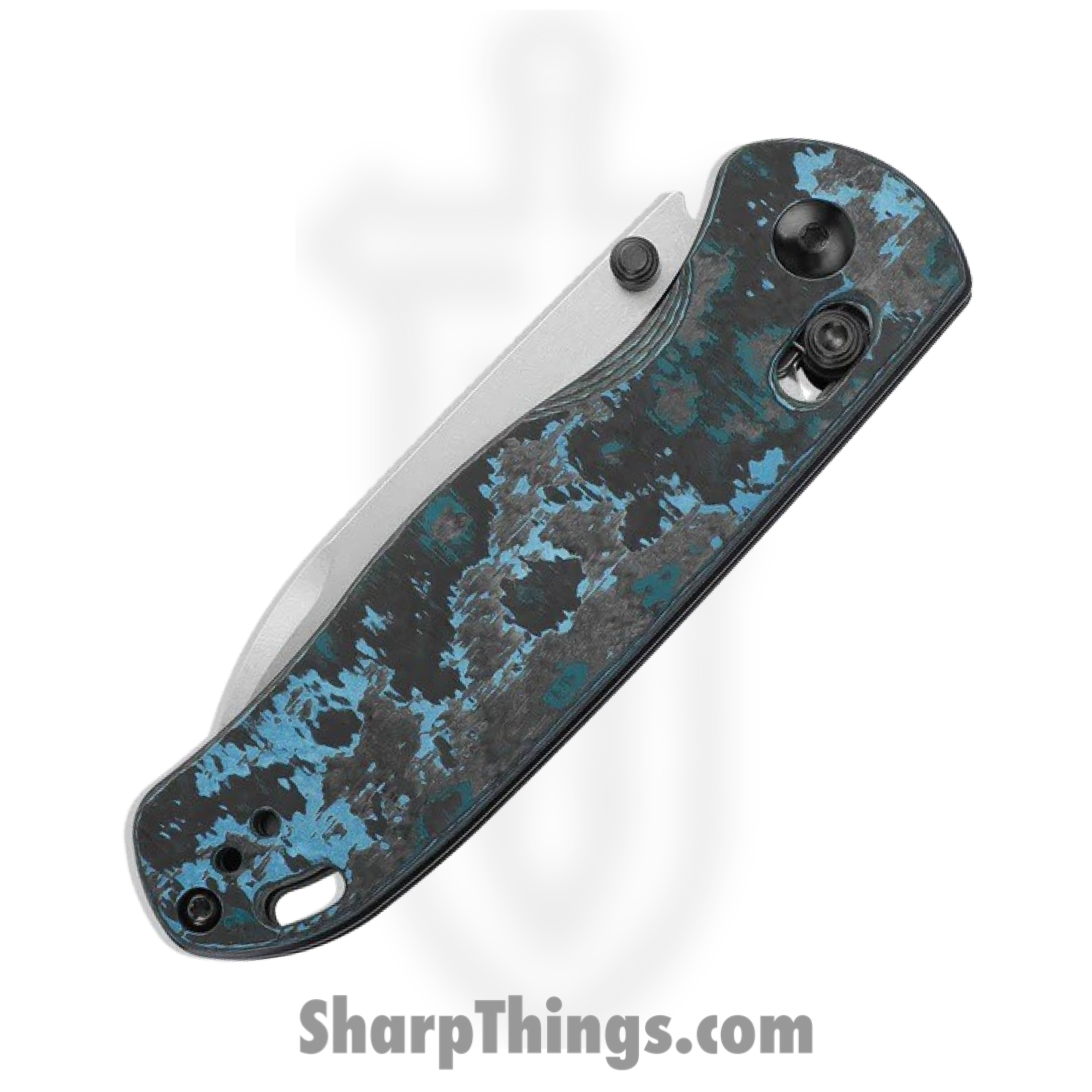 Kizer Cutlery - KI3619A2 - Drop Bear - Folding Knife - Elmax Satin Drop Point - Fatcarbon - Black Blue - Image 5