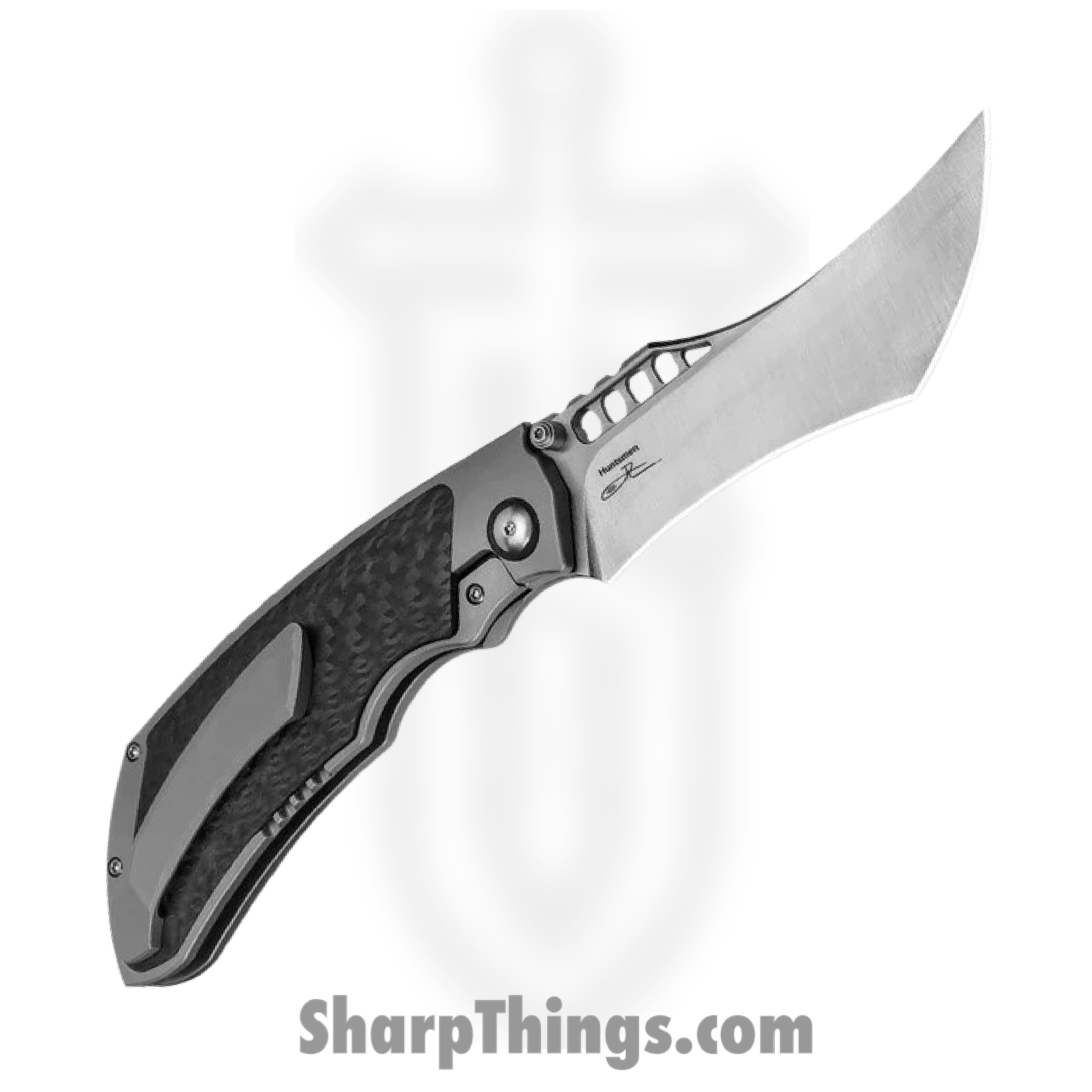 Kizer Cutlery - KI4642A1 - Huntsmen - Folding Knife - S35VN Satin Tanto - Titanium Carbon Fiber - Black Gray - Image 2