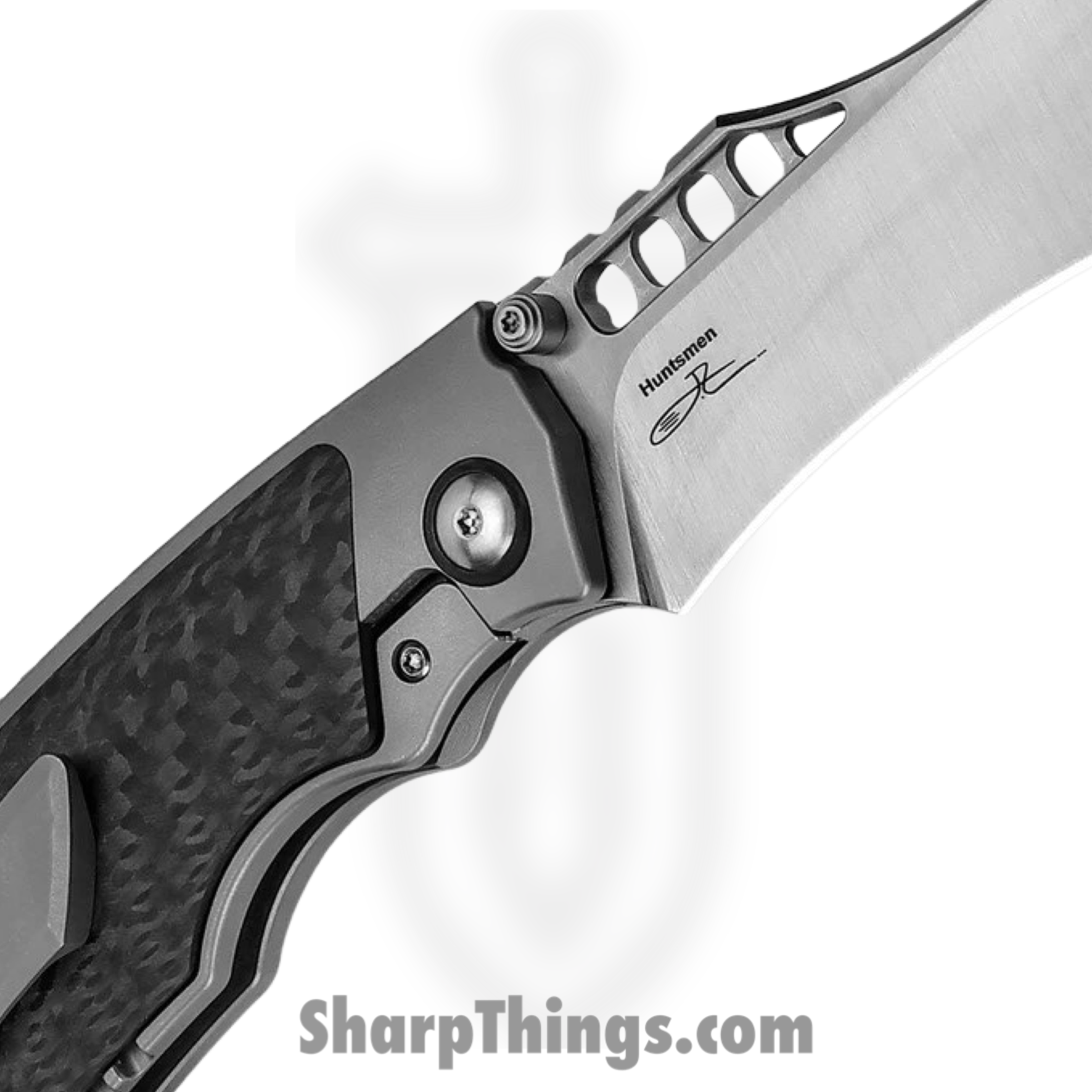 Kizer Cutlery - KI4642A1 - Huntsmen - Folding Knife - S35VN Satin Tanto - Titanium Carbon Fiber - Black Gray - Image 4