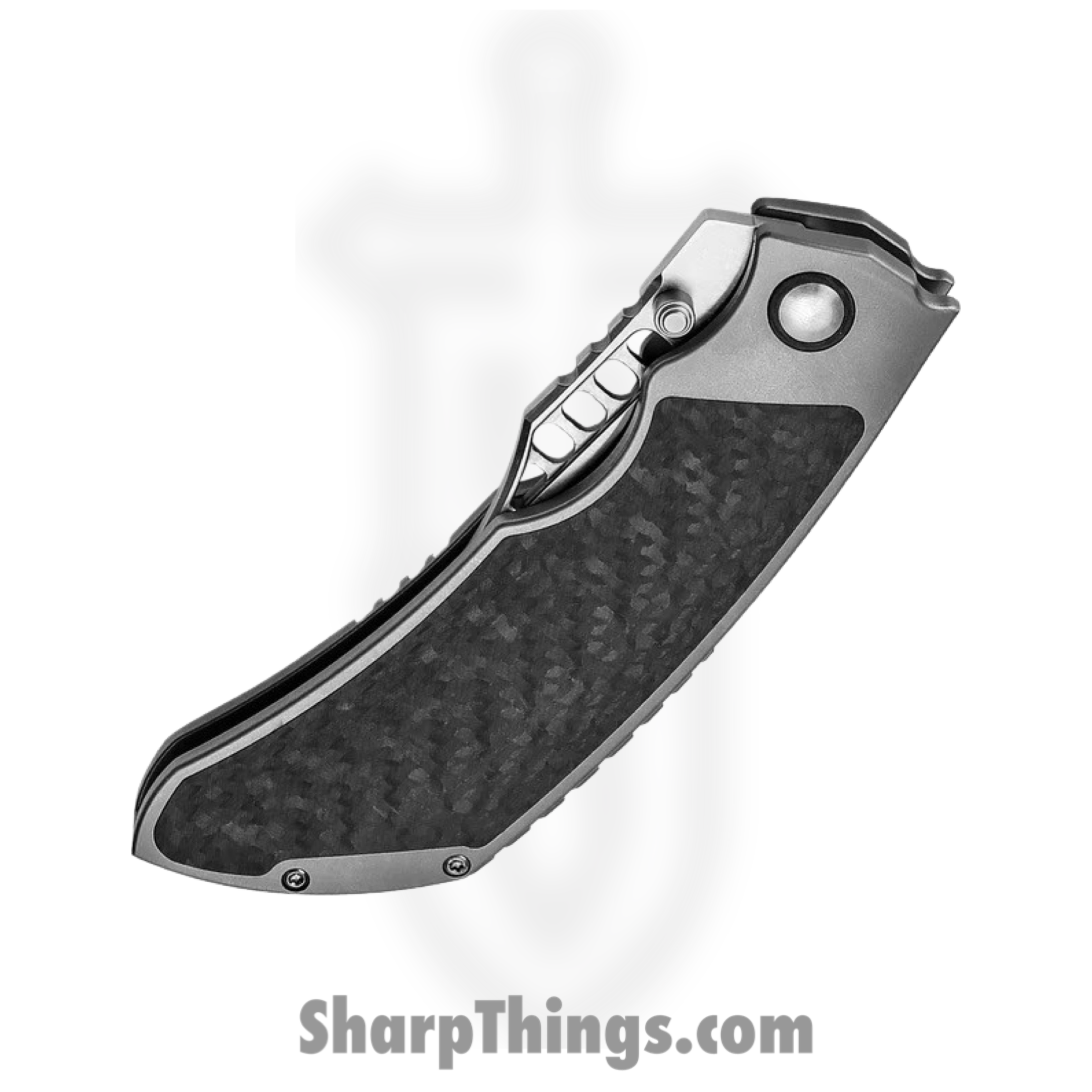 Kizer Cutlery - KI4642A1 - Huntsmen - Folding Knife - S35VN Satin Tanto - Titanium Carbon Fiber - Black Gray - Image 5