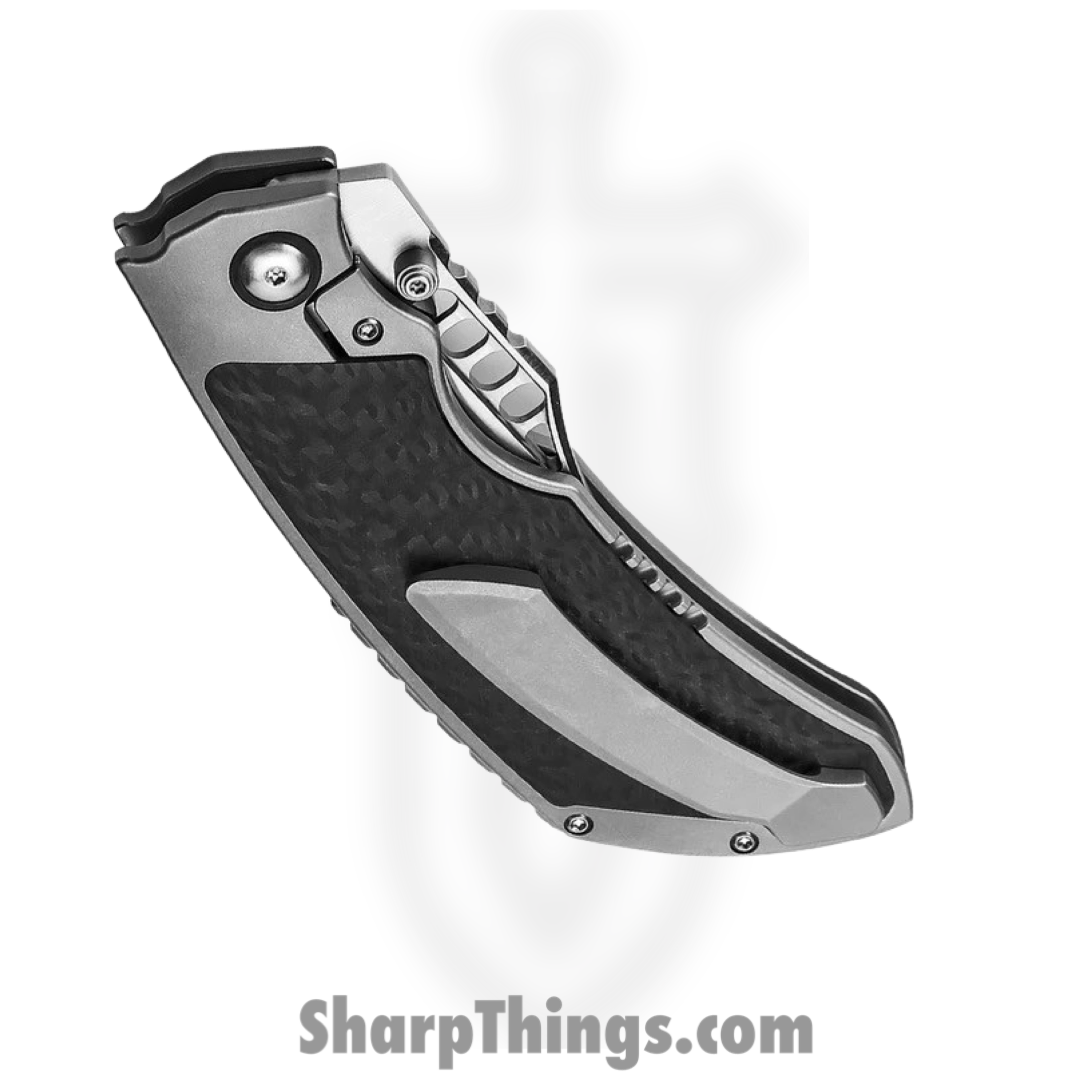 Kizer Cutlery - KI4642A1 - Huntsmen - Folding Knife - S35VN Satin Tanto - Titanium Carbon Fiber - Black Gray - Image 6