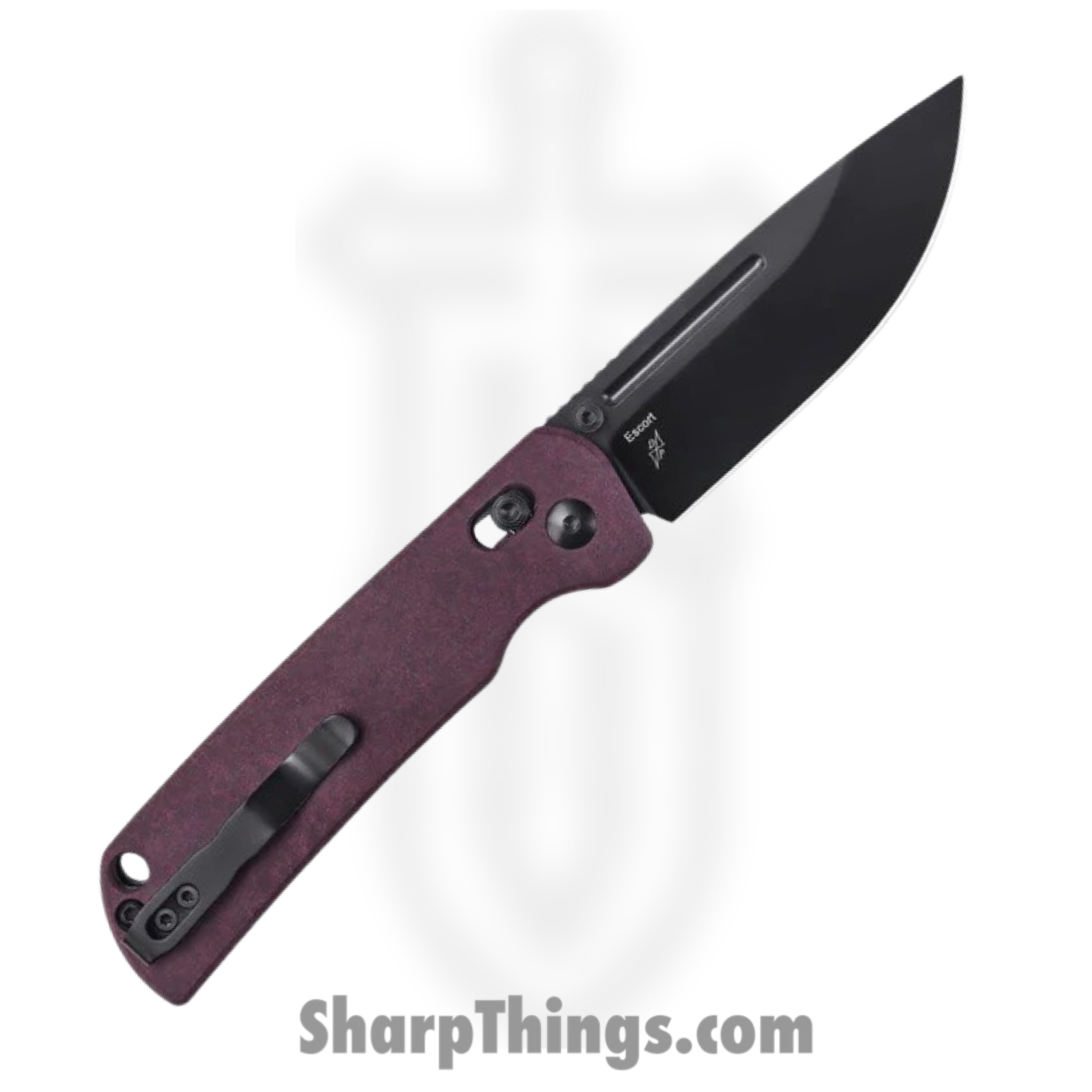 Kizer Cutlery - KIV4481C1 - Escort - Folding Knife - 154CM Black Drop Point - Richlite - Red - Image 2