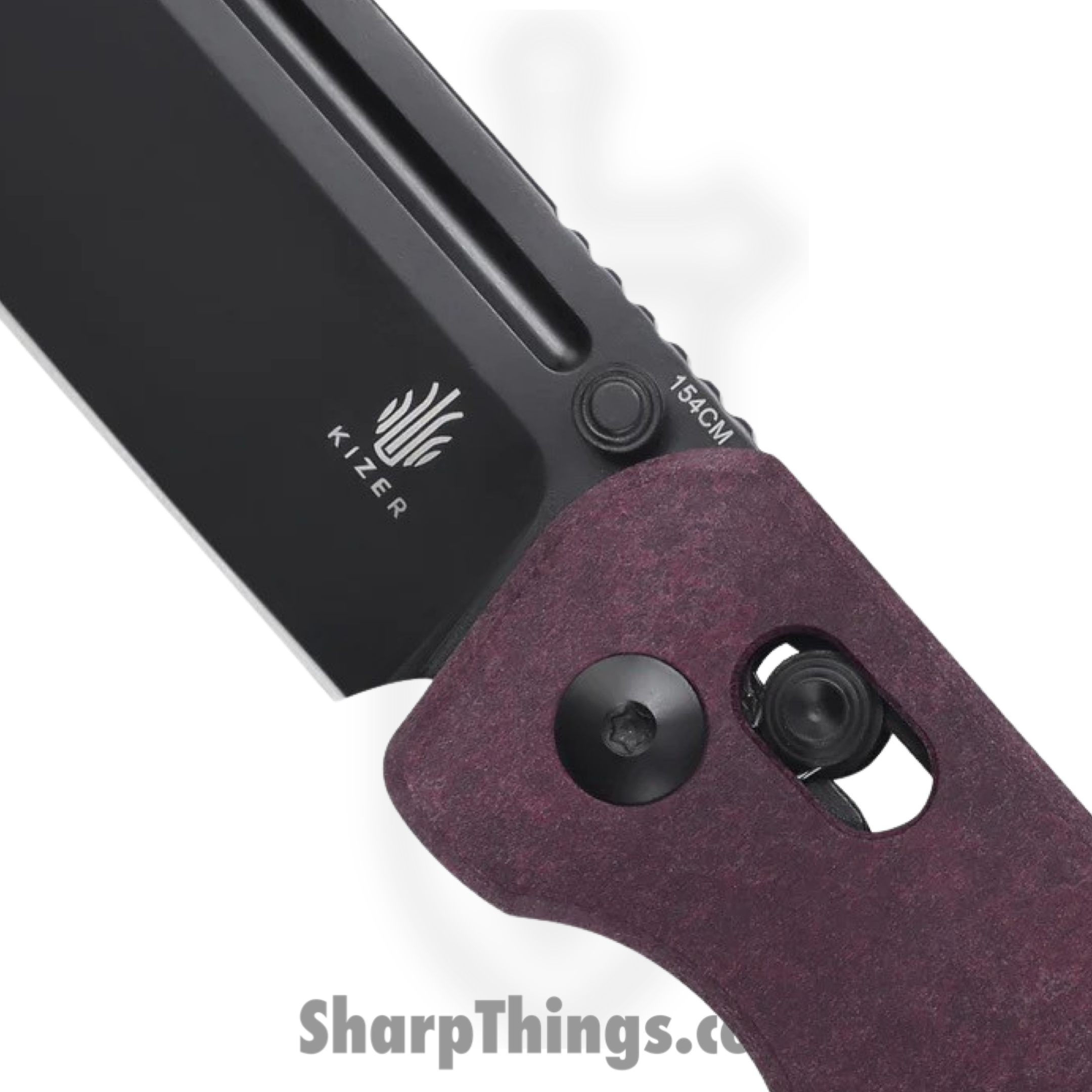 Kizer Cutlery - KIV4481C1 - Escort - Folding Knife - 154CM Black Drop Point - Richlite - Red - Image 3