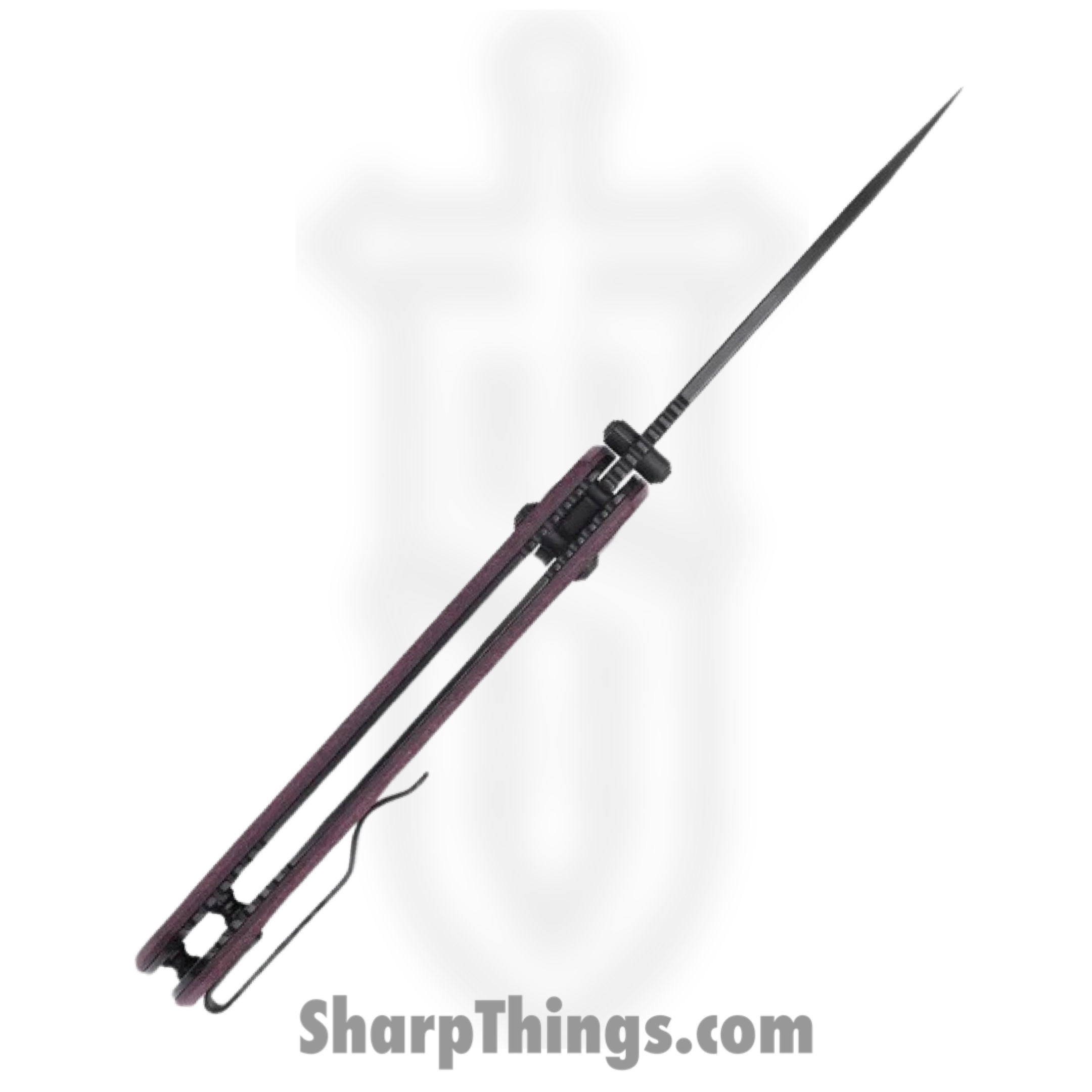 Kizer Cutlery - KIV4481C1 - Escort - Folding Knife - 154CM Black Drop Point - Richlite - Red - Image 7