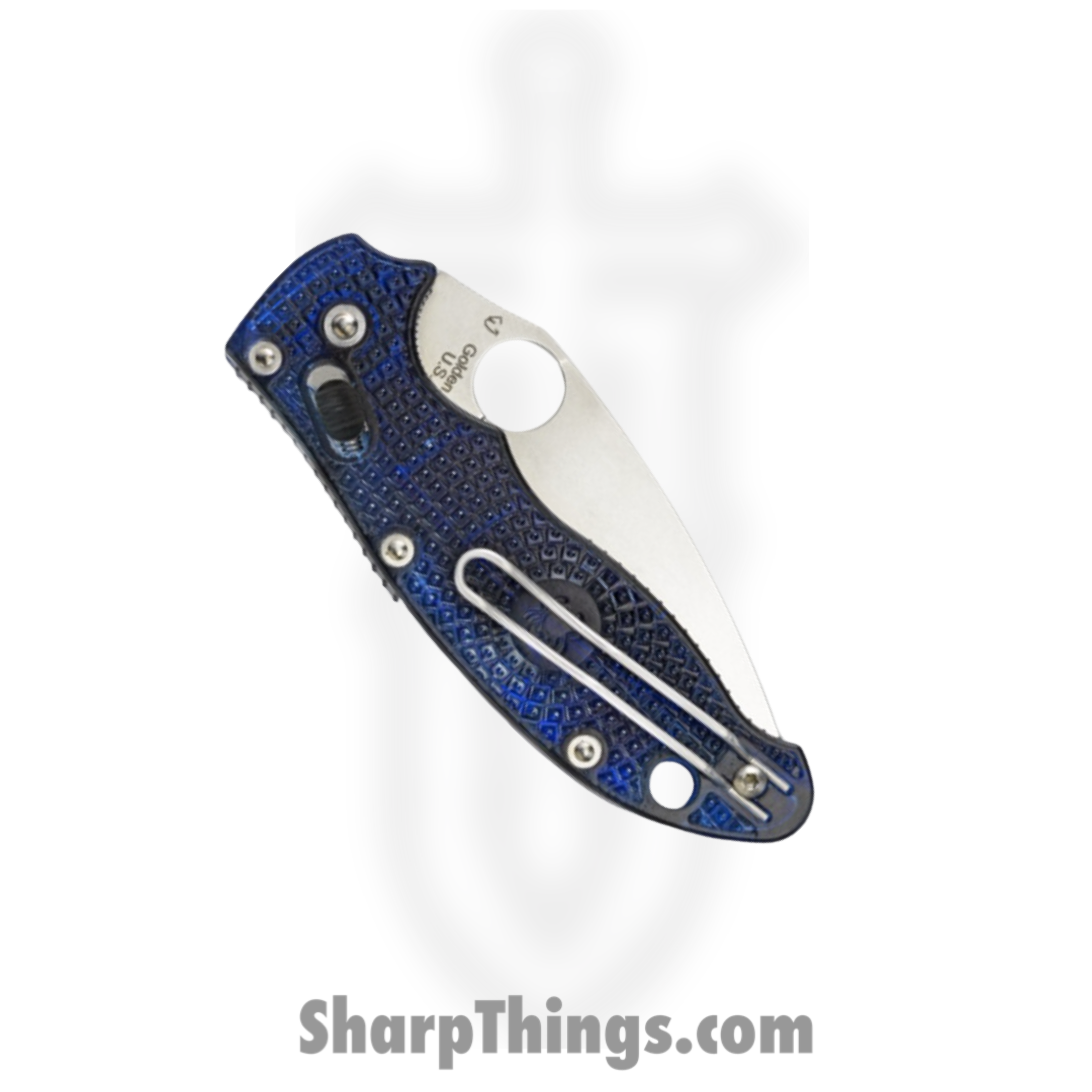 Spyderco - SC101PBL2 - Manix 2 - Folding Knife - BD1N Satin Drop Point - FRN - Blue - Image 2