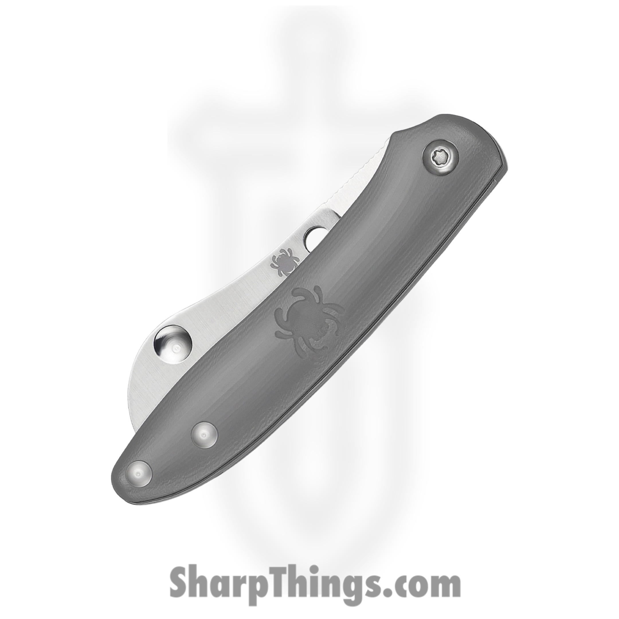Spyderco - SC189PGY - Roadie - Folding Knife - N690 Satin Sheepsfoot - FRN - Gray - Image 2