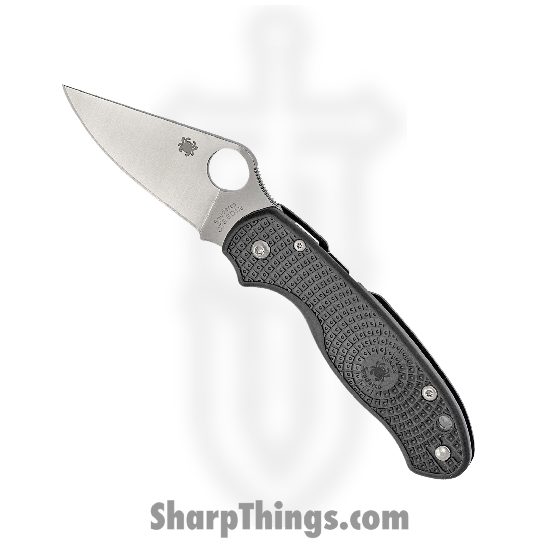 Spyderco - SC223PBK - Para 3 Compression Lock - Folding Knife - CTS-BD1N Satin Clip Point - FRN - Black