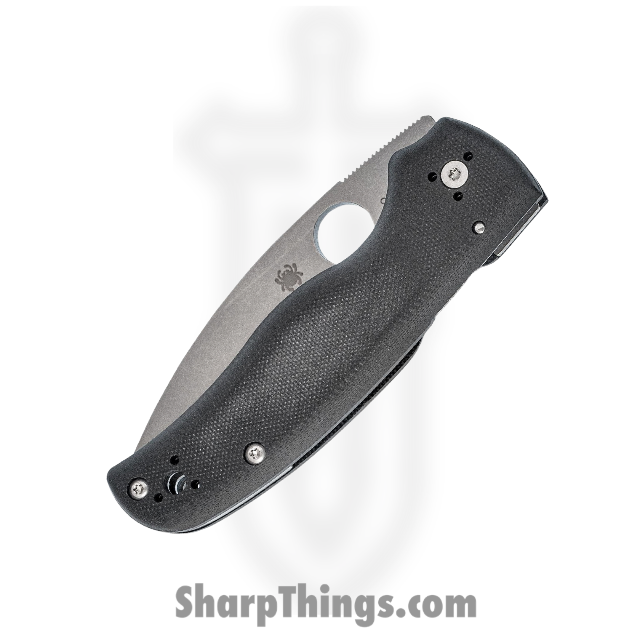 Spyderco - SC229GP - Shaman Compression Lock - Folding Knife - CPM-S30V Stonewash Spear Point - G10 - Black - Image 2