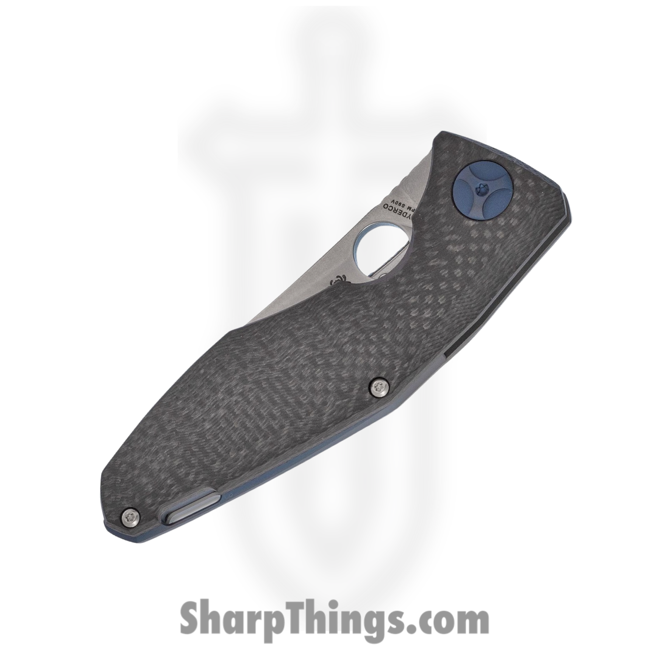 Spyderco - SC235CFTIP - Drunken - Folding Knife - CPM-S90V Satin Sheepsfoot - Carbon Fiber with Titanium Lock - Black - Image 2