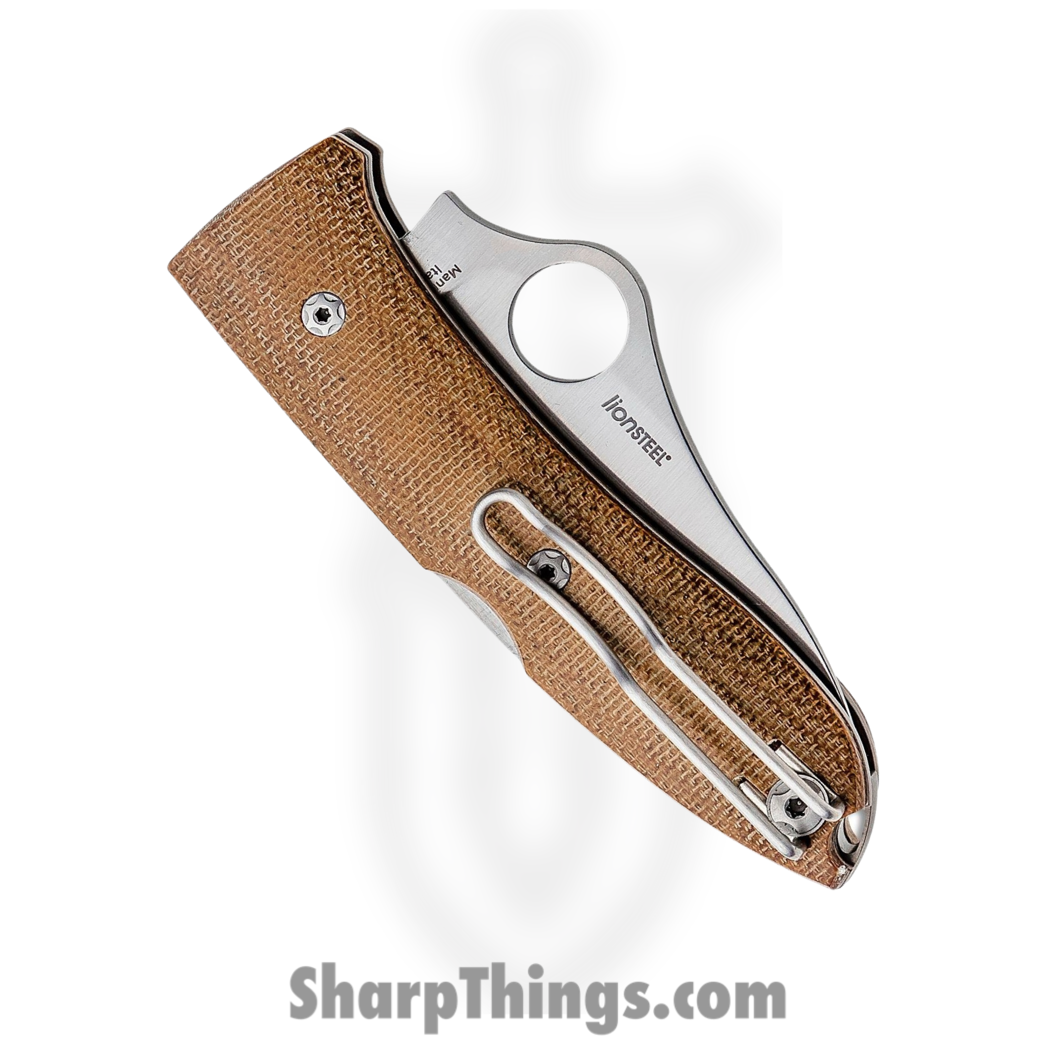 Spyderco - SC255CMP - SpyOpera Lockback - Folding Knife - M390 Satin Drop Point - Canvas Micarta - Brown - Image 3