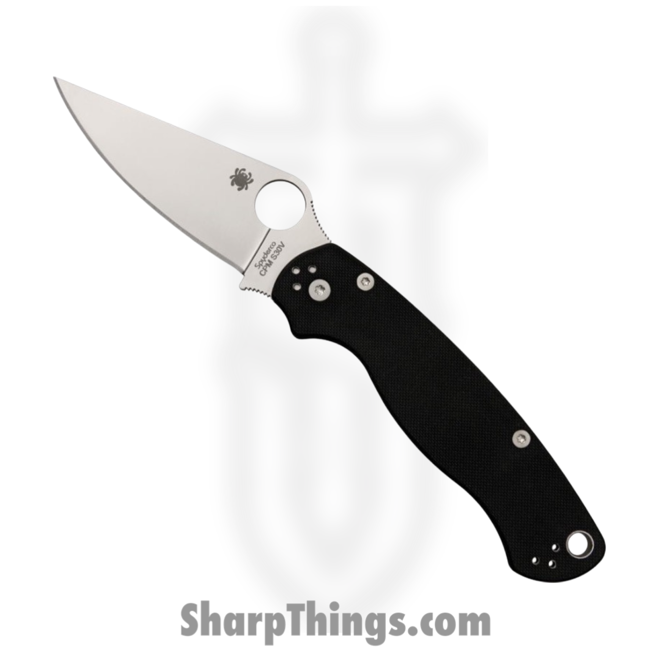 Spyderco - SC81GP2 - Para-Military 2 Comp Lock - Folding Knife - CPM S30V Satin Satin - G10 - Black