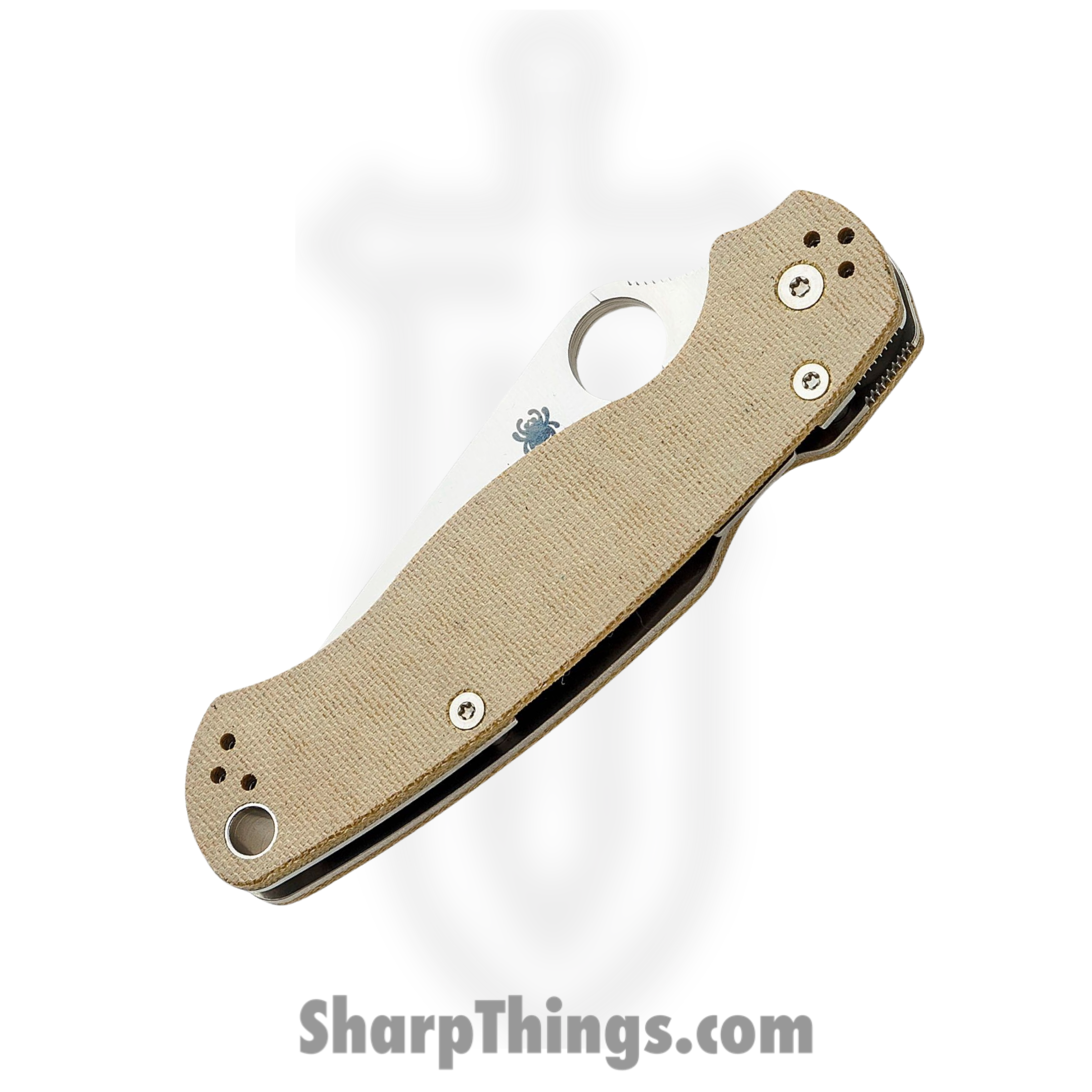 Spyderco - SC81MPCW2 - Para Military 2 - Folding Knife - CPM-CruWear Tool Steel Satin Clip Point - Canvas Micarta - Brown - Image 2