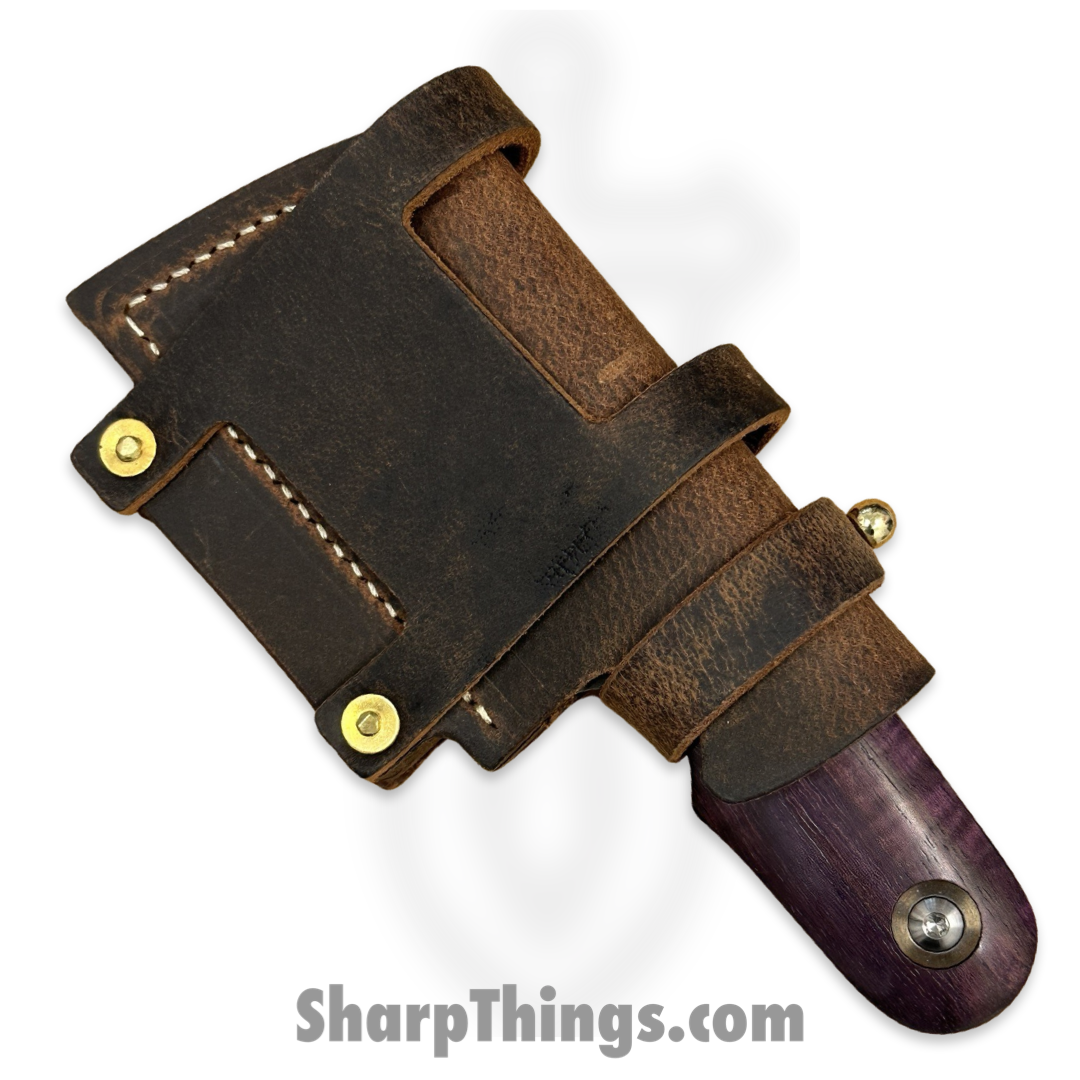 Something Obscene Co. - CMC-Purp-SW - Custom Mini Cleaver - CPM Magnacut Stonewash Cleaver - Curly Mango - Purple - Image 8