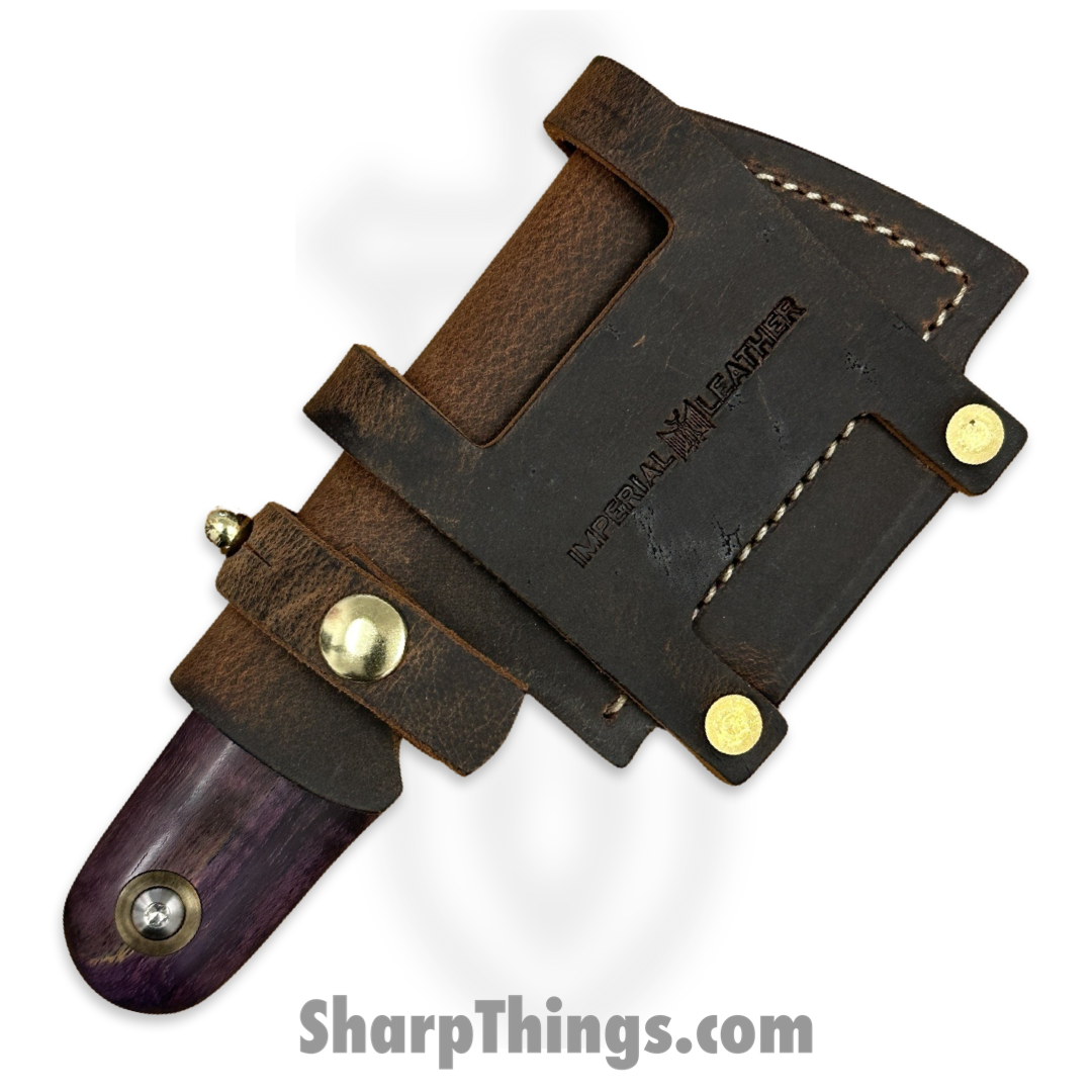 Something Obscene Co. - CMC-Purp-SW - Custom Mini Cleaver - CPM Magnacut Stonewash Cleaver - Curly Mango - Purple - Image 7