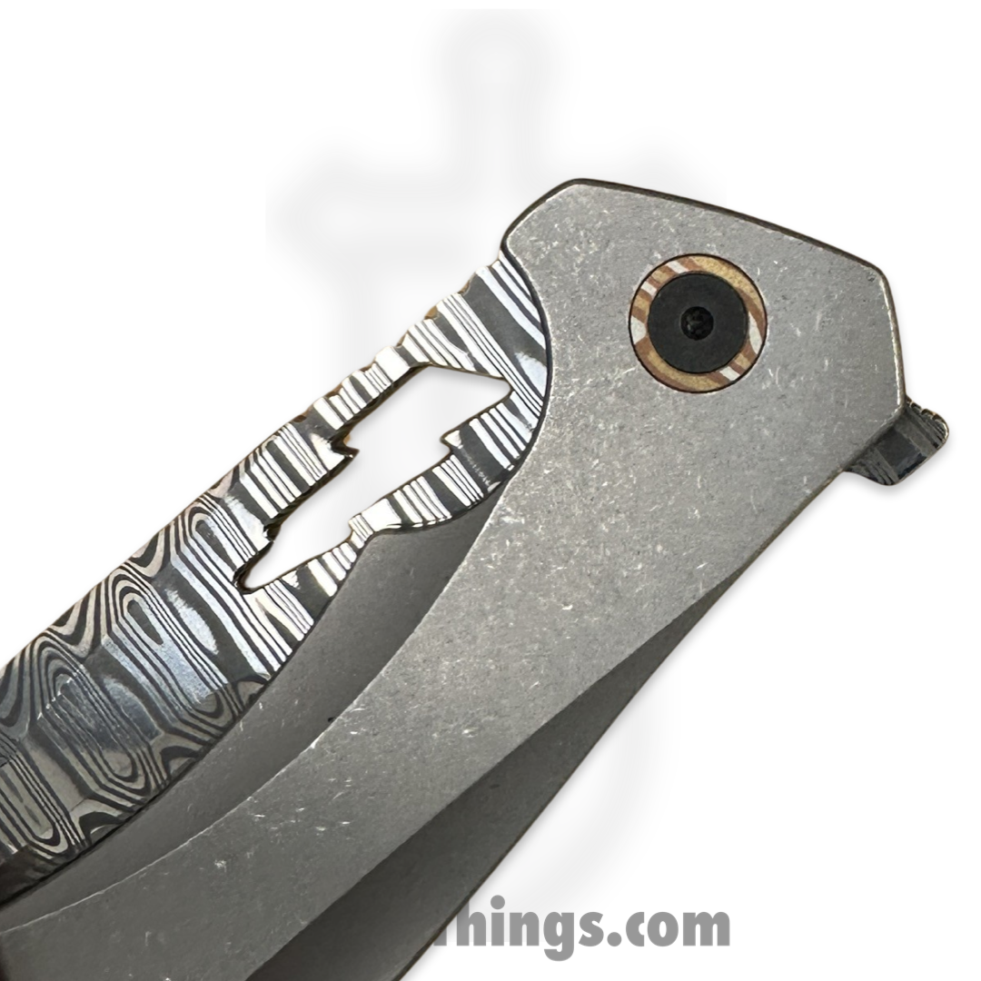 Something Obscene Co. - NVNm-Dam-Mok - New Version Nemley - Damacore Odins Eye Cleaver - Titanium - Grey Mokume - Image 7