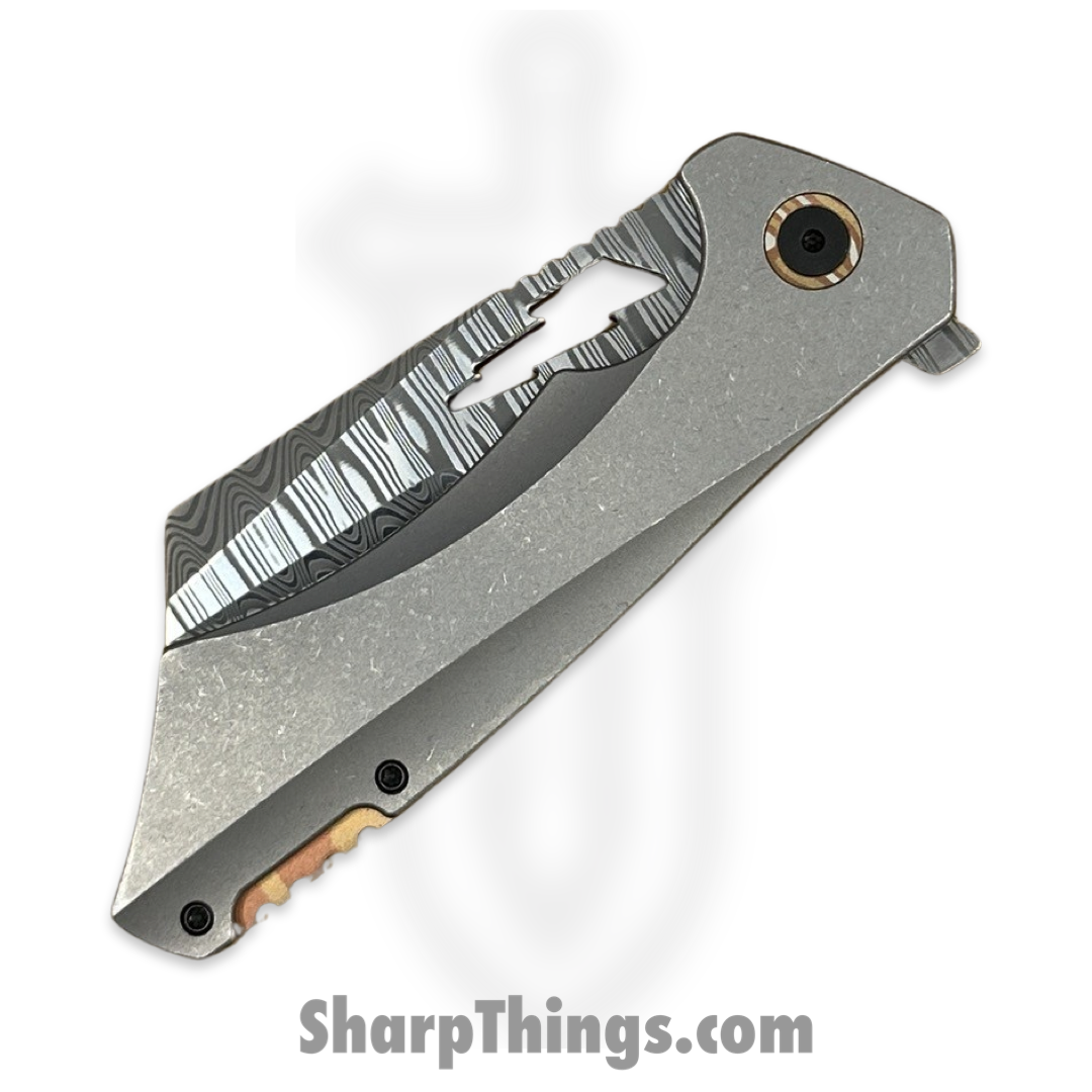 Something Obscene Co. - NVNm-Dam-Mok - New Version Nemley - Damacore Odins Eye Cleaver - Titanium - Grey Mokume - Image 3