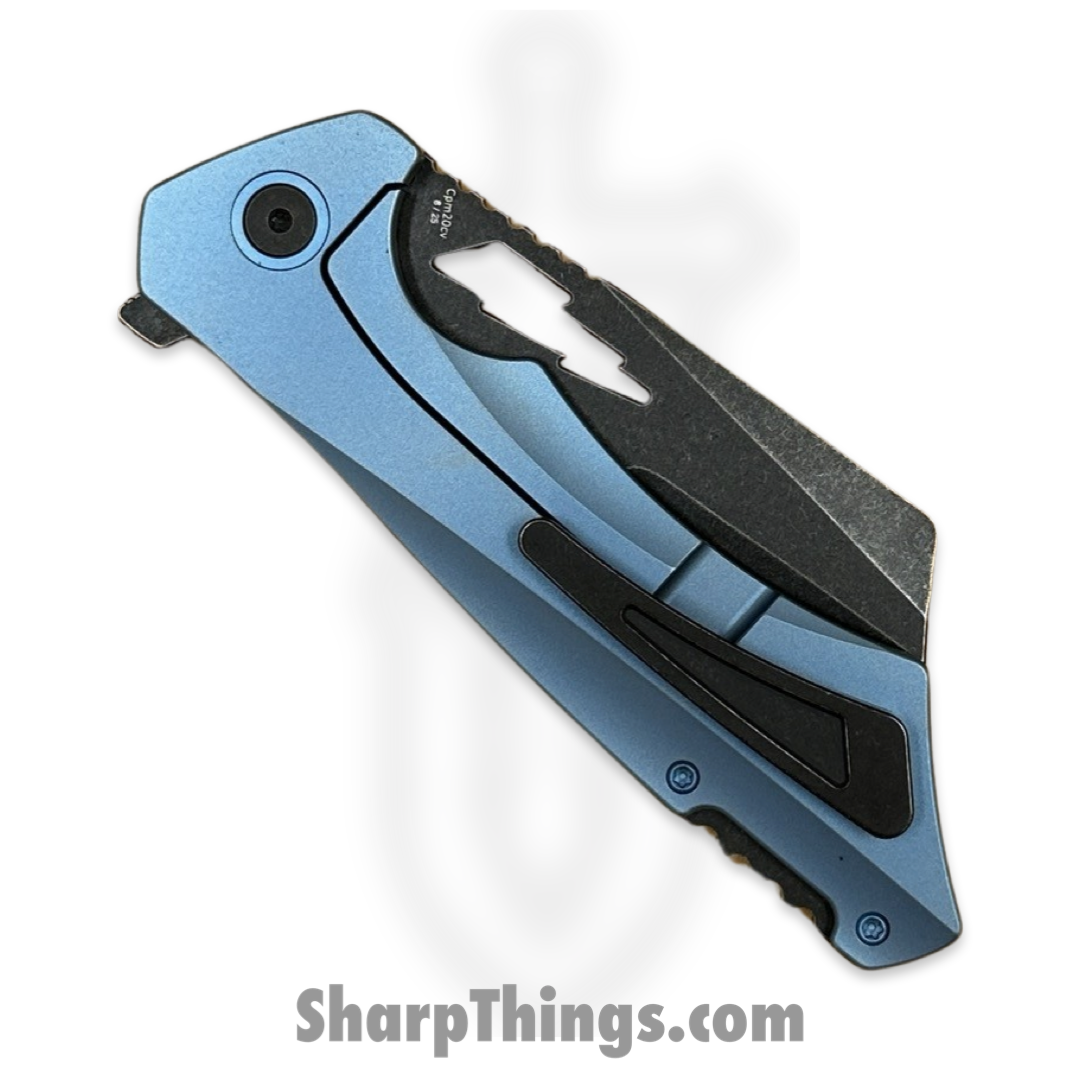 Something Obscene Co. - NVNem-Neb-SW - New Version Nemley - CPM 20CV Coated Cleaver - Fat Carbon Titanium - Red White Blue - Image 4