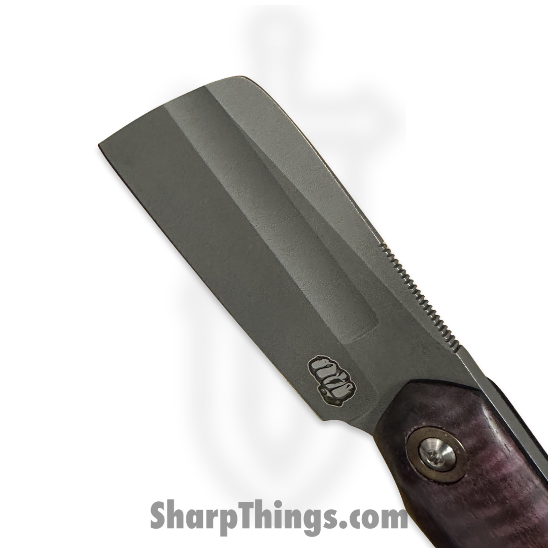 Something Obscene Co. - CMC-Purp-SW - Custom Mini Cleaver - CPM Magnacut Stonewash Cleaver - Curly Mango - Purple - Image 5