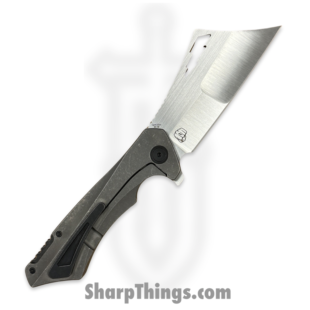 Something Obscene Co. - Nem4-Sa-Gent - Nemley V4 - CPM 20CV Satin Cleaver - Titanium - Grey - Image 2