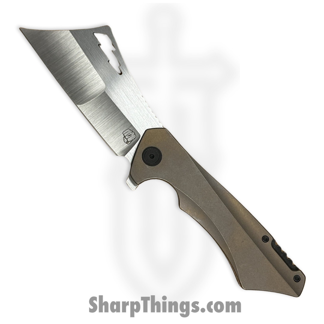 Something Obscene Co. - Nem4-Sat-Brz - Nemley V4 - CPM 20CV Satin Cleaver - Titanium - Bronze - Image 3