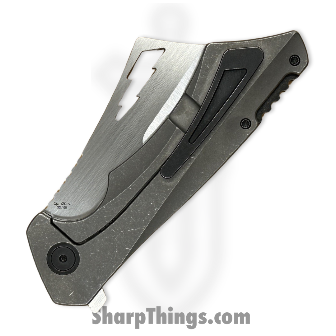 Something Obscene Co. - Nem4-Sa-Gent - Nemley V4 - CPM 20CV Satin Cleaver - Titanium - Grey - Image 4