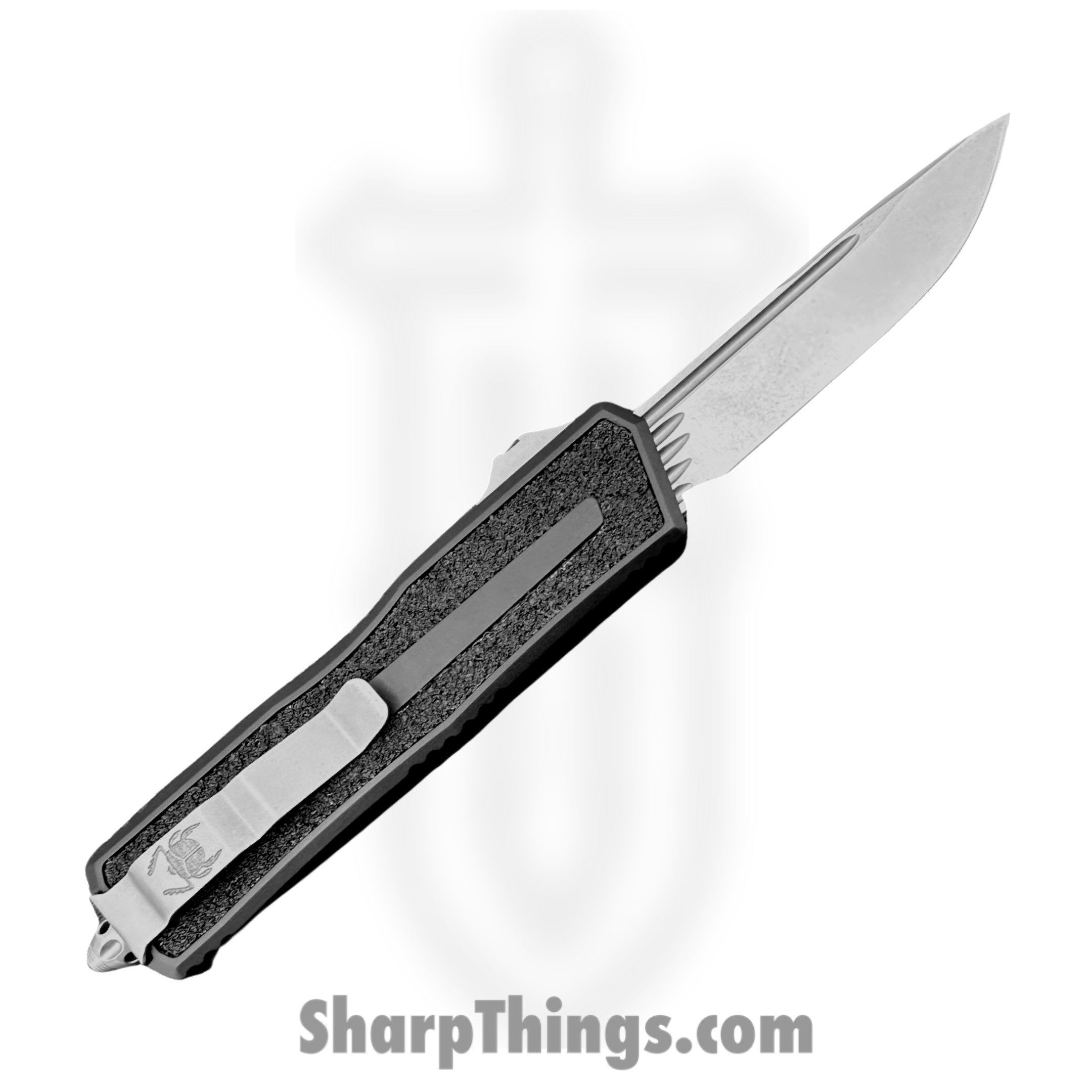 Microtech - 1278-10 - Scarab II GEN III S/E - OTF Auto - M390MK Stonewash Drop Point - 6061-T6 Aluminum - Black - Image 2