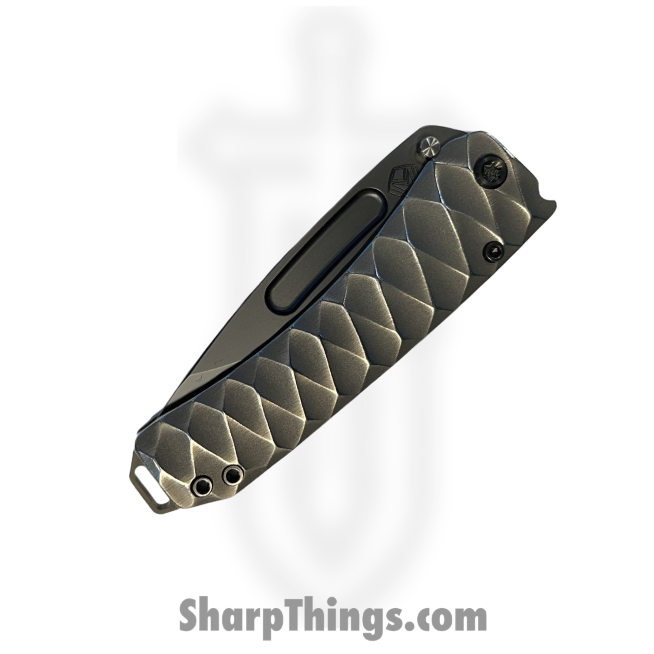 Medford Knife and Tool - 030724D - Midi Marauder - Folding Knife - S45VN DLC Drop Point - "DiamondHead" Titanium - Silver - Image 3