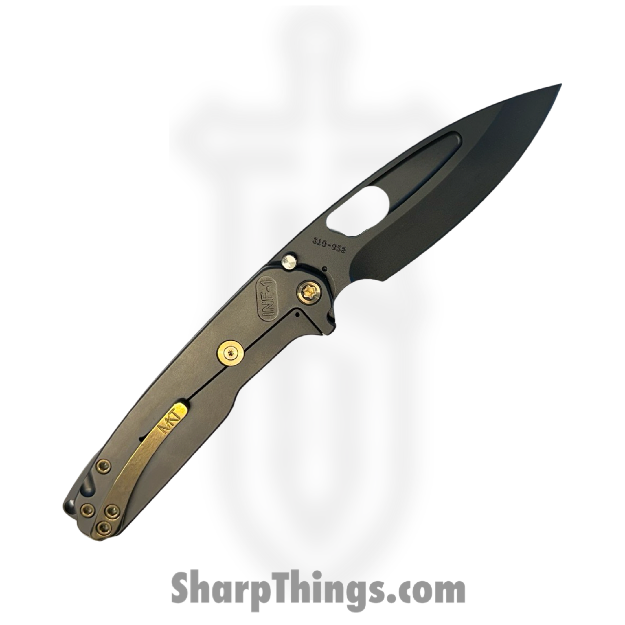 Medford Knife and Tool - 030724G - Infraction - Folding Knife - S45VN DLC Drop Point - Aluminum "Steampunk" - DLC - Image 2