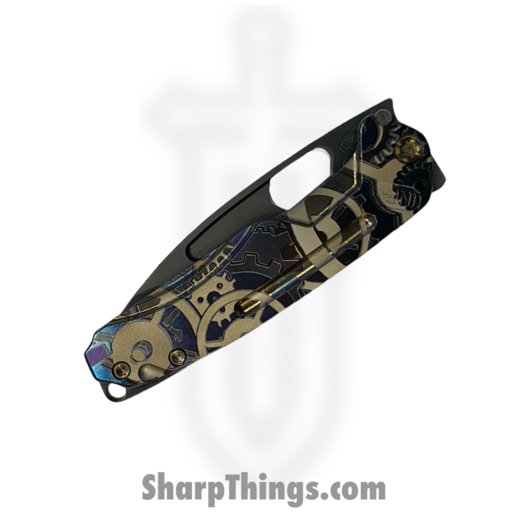 Medford Knife and Tool - 030724G - Infraction - Folding Knife - S45VN DLC Drop Point - Aluminum "Steampunk" - DLC - Image 3