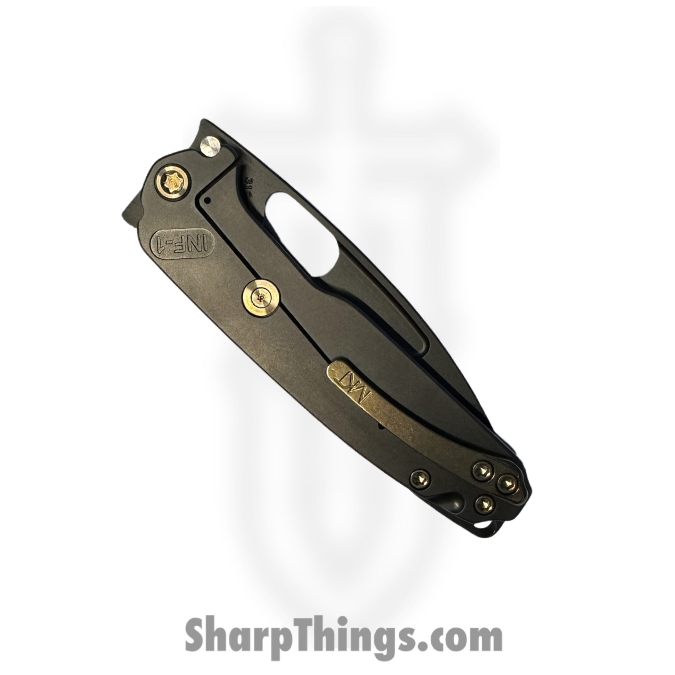 Medford Knife and Tool - 030724G - Infraction - Folding Knife - S45VN DLC Drop Point - Aluminum "Steampunk" - DLC - Image 4