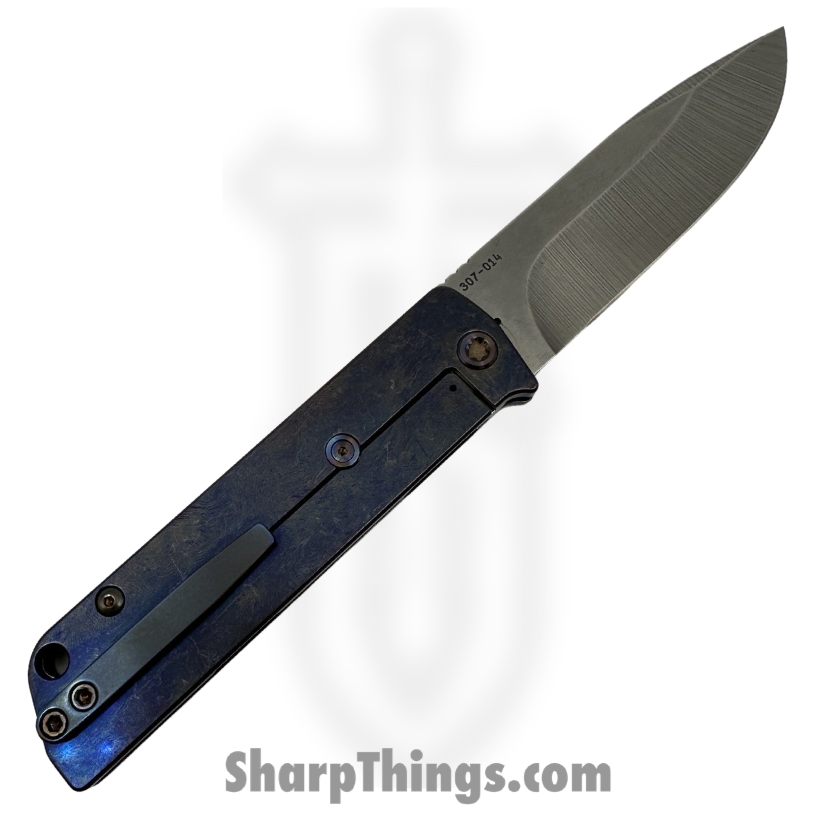 Medford Knife and Tool - 030824A - The Antik - Folding Knife - S45VN Tumbled Drop Point - Titanium PenAno "Fish Scale" - Violet - Image 2