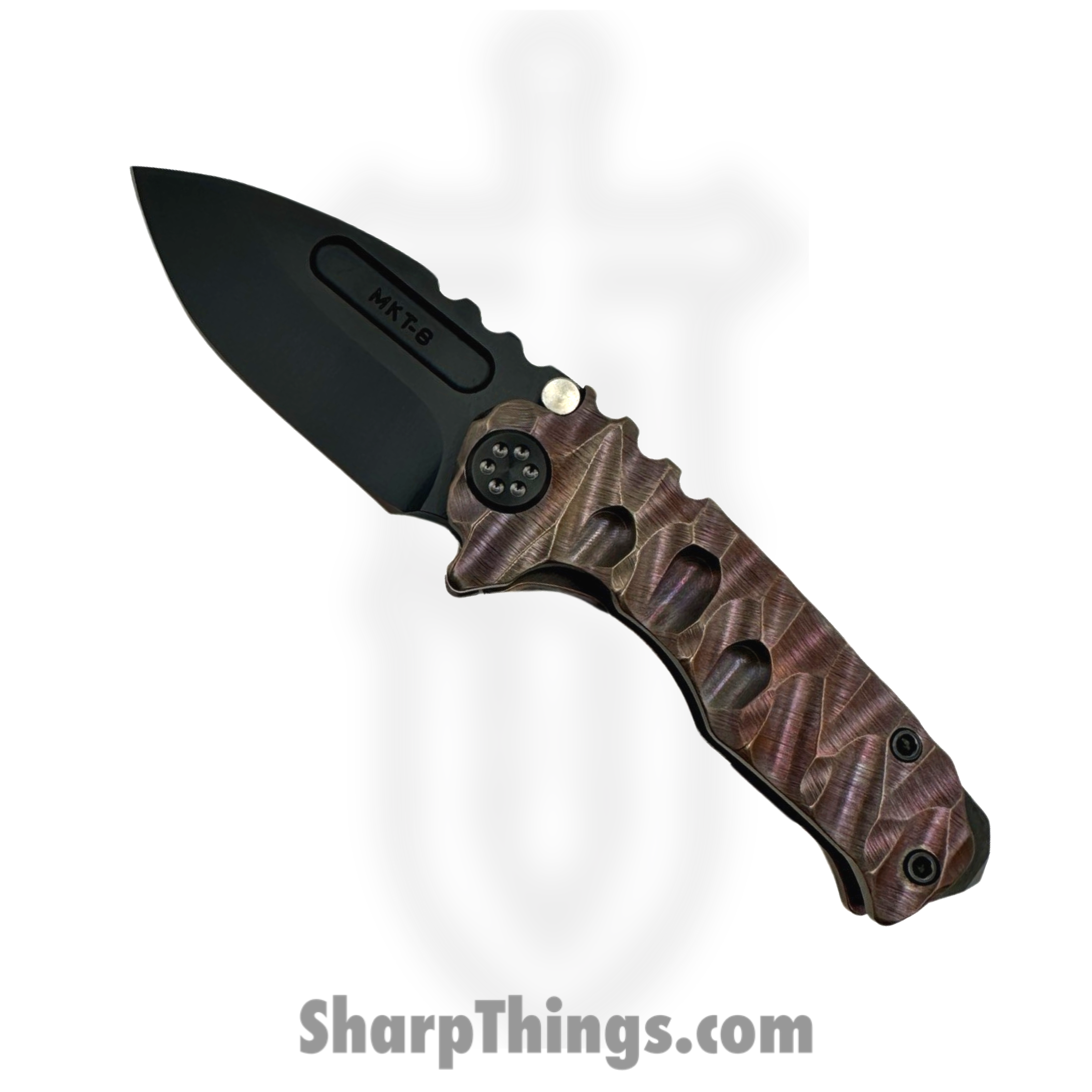 Medford Knife and Tool - 030824E - Micro Ti - Folding Knife - S35VN PVD Drop Point - Titanium "Predator" - Rose