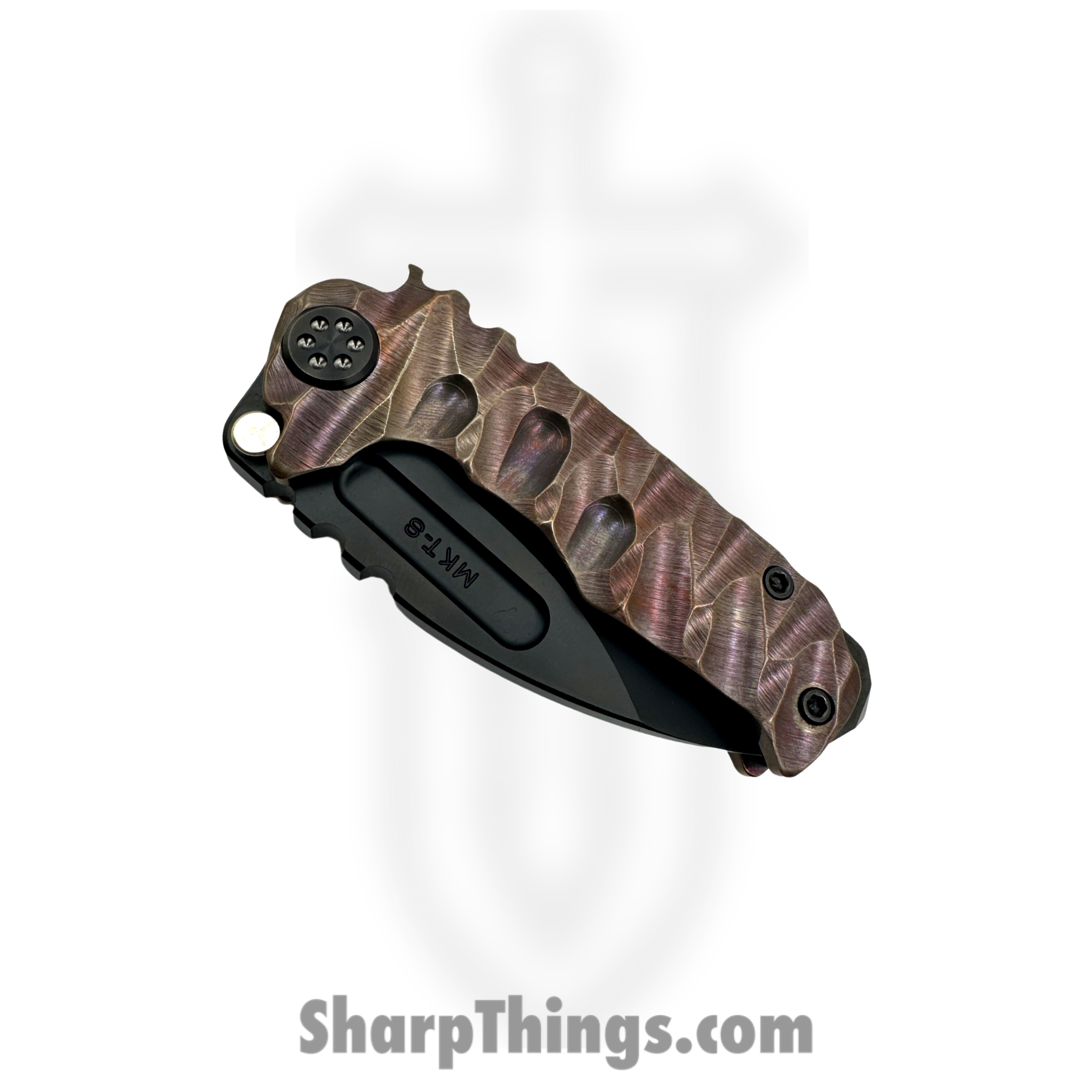 Medford Knife and Tool - 030824E - Micro Ti - Folding Knife - S35VN PVD Drop Point - Titanium "Predator" - Rose - Image 3