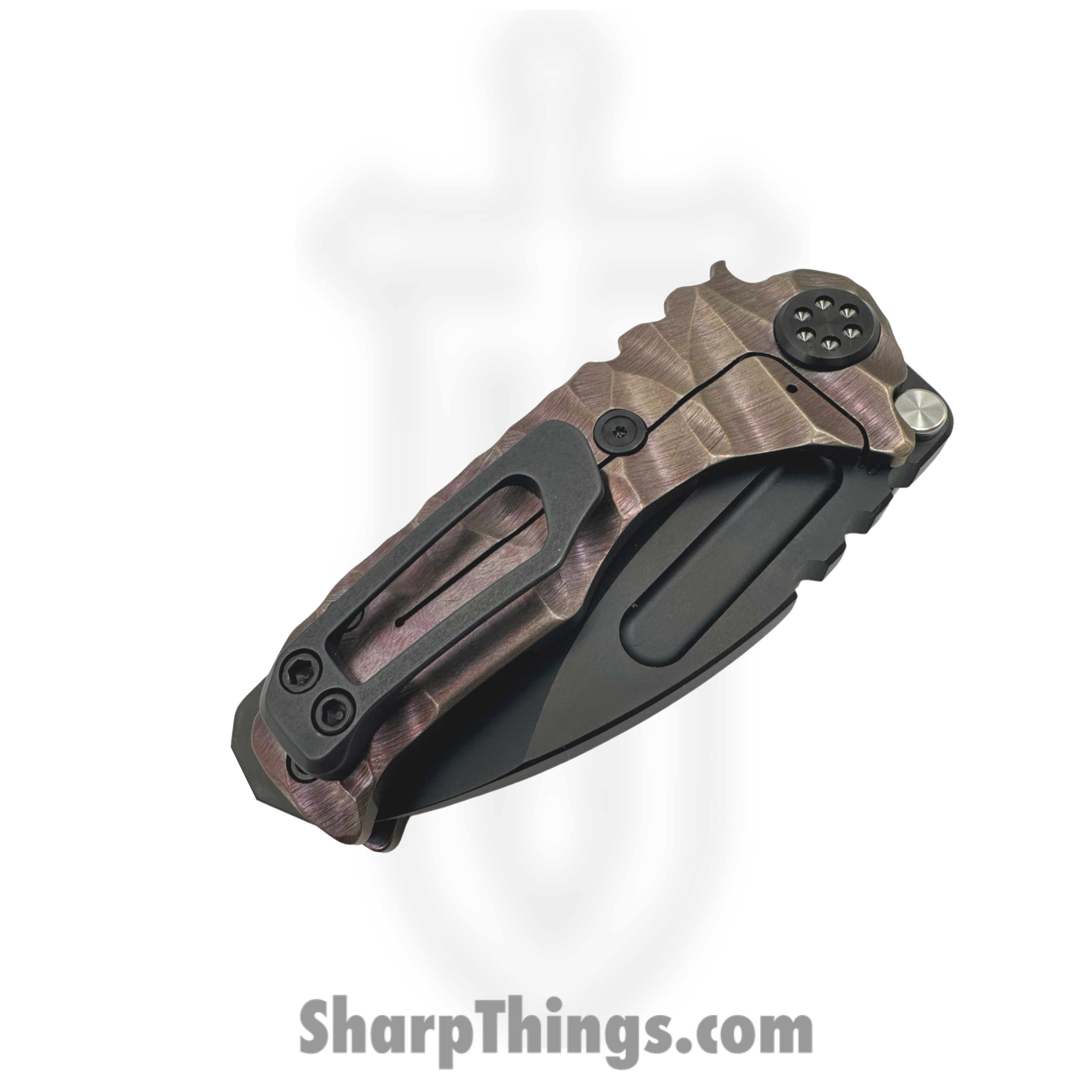 Medford Knife and Tool - 030824E - Micro Ti - Folding Knife - S35VN PVD Drop Point - Titanium "Predator" - Rose - Image 4