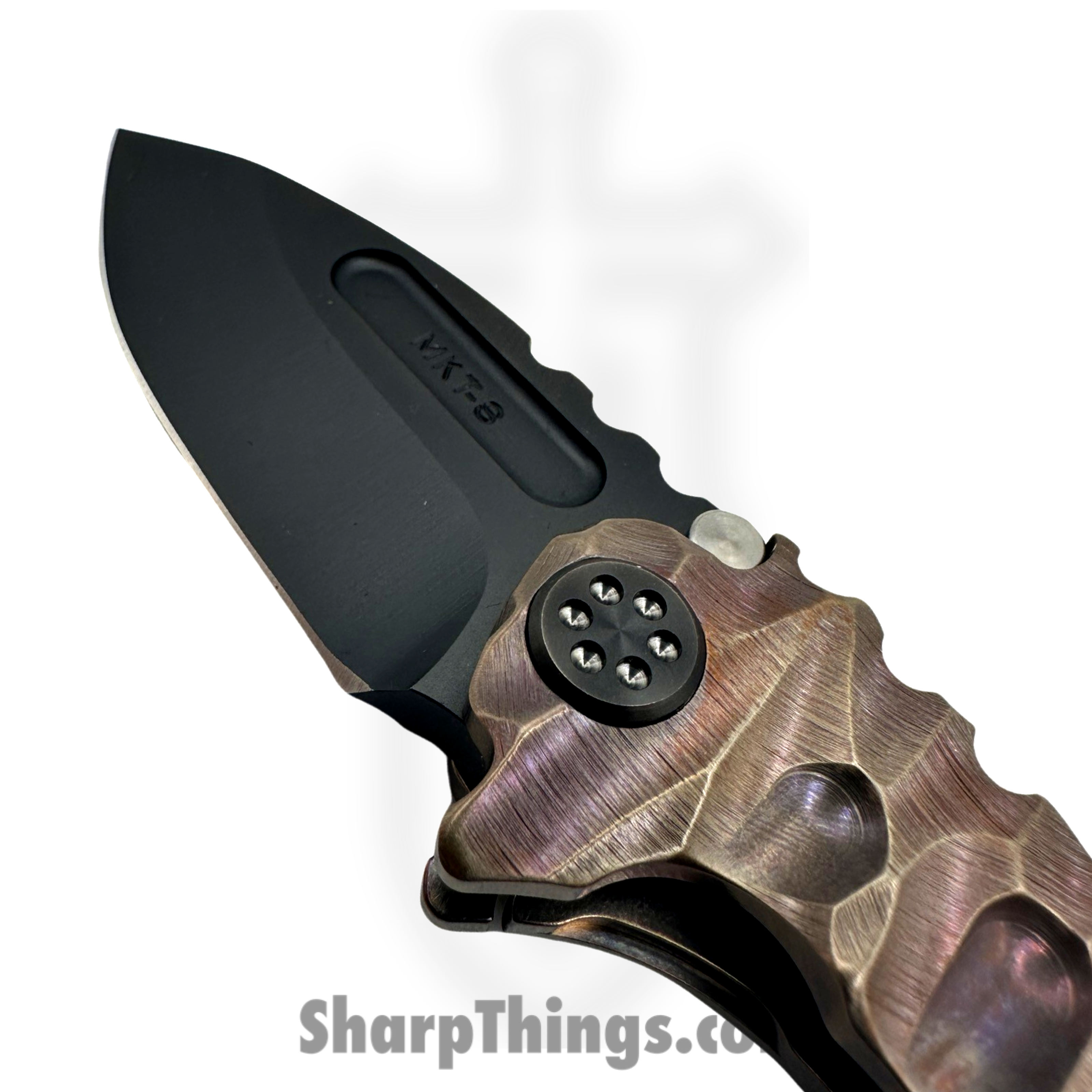 Medford Knife and Tool - 030824E - Micro Ti - Folding Knife - S35VN PVD Drop Point - Titanium "Predator" - Rose - Image 5