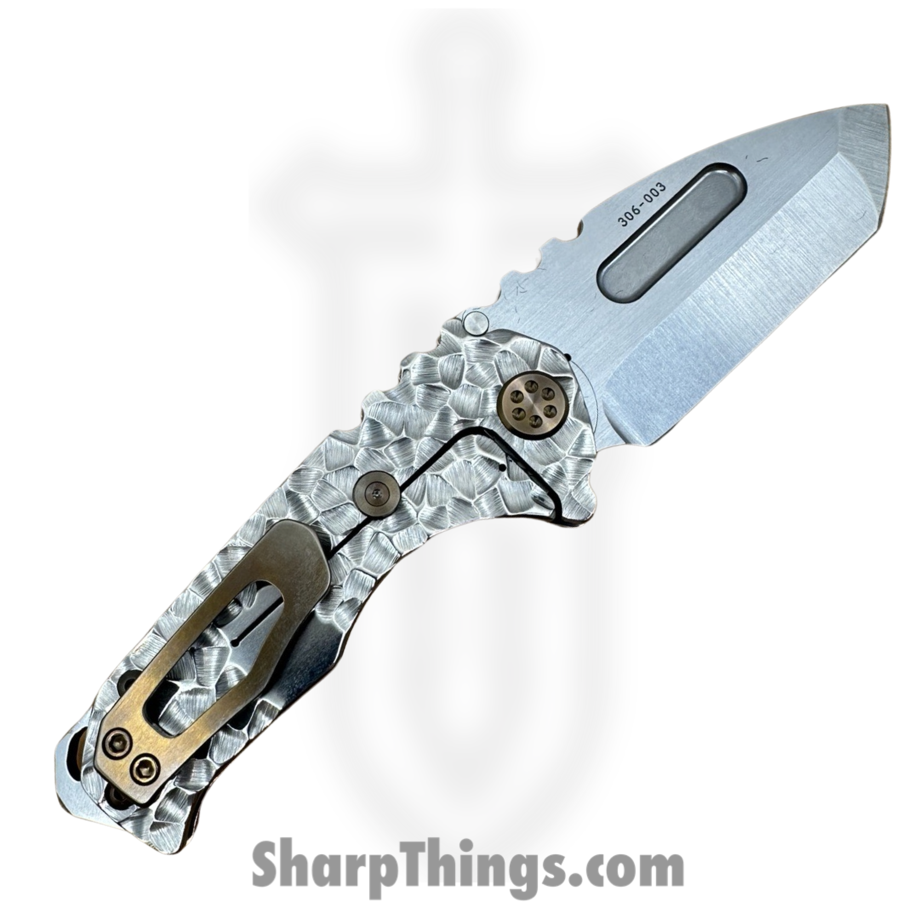 Medford Knife and Tool - 030824F - Genesis "T" - Folding Knife - S45VN Tumbled Tanto - Titanium "Peaks and Valleys" - Silver - Image 2