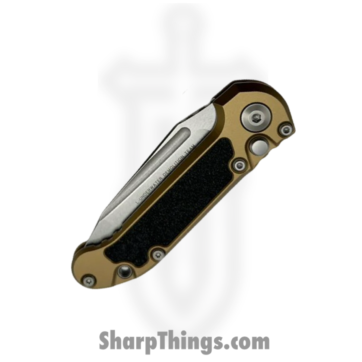 Microtech - 1136-10TA - L.U.D.T. Gen III - Automatic Knife - M390MK Stonewash Tanto - Aluminum with Grip Tape Inlay - Tan - Image 3